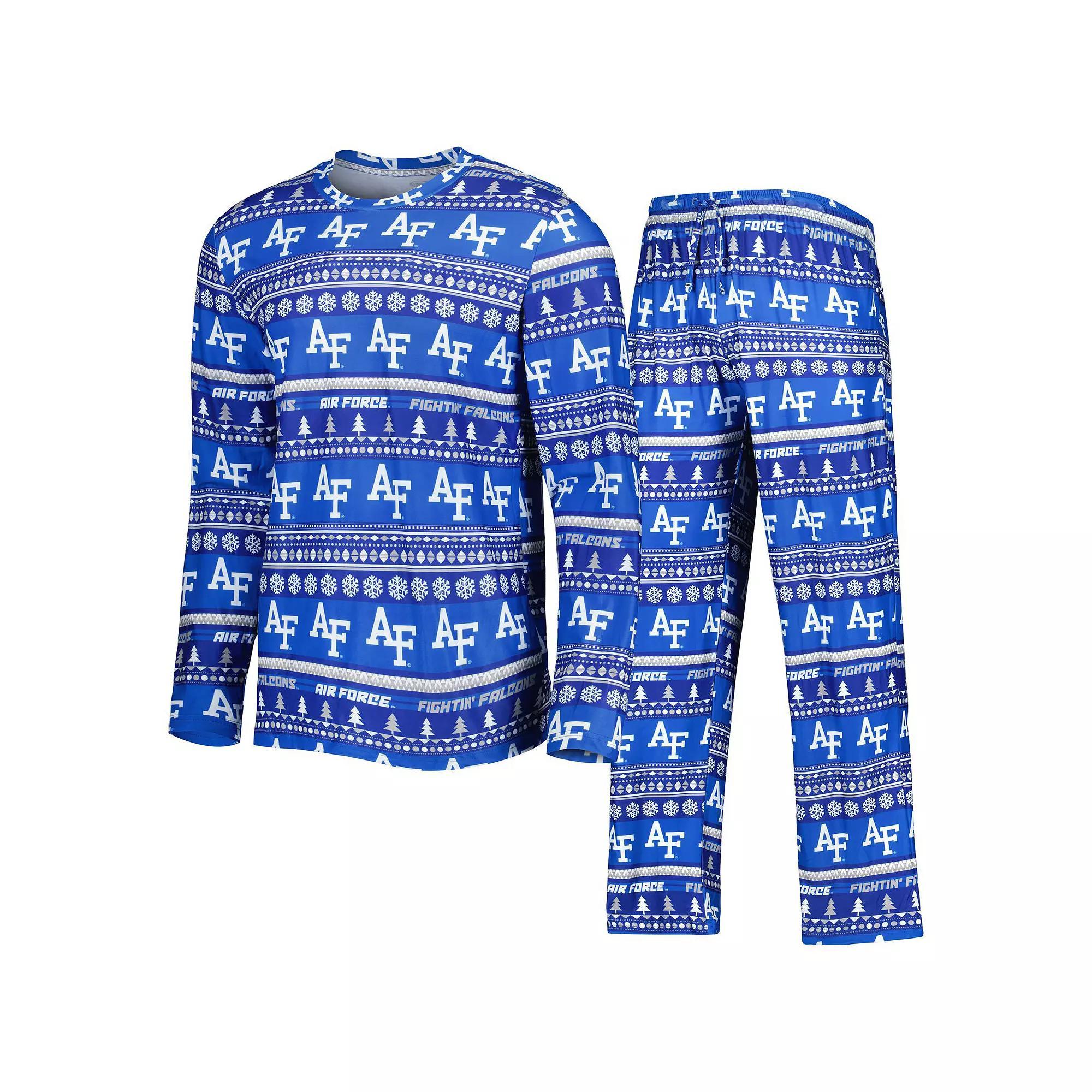 Men's Concepts Sport Royal Air Force Falcons Swivel Long Sleeve T-Shirt & Pants Sleep Set, Size: 3XL, Afa Blue Product Image