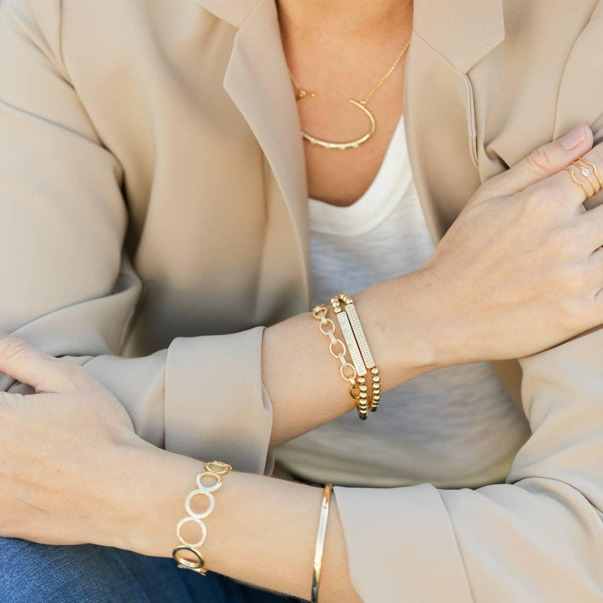 Pave Bar Stretch Bracelet Product Image