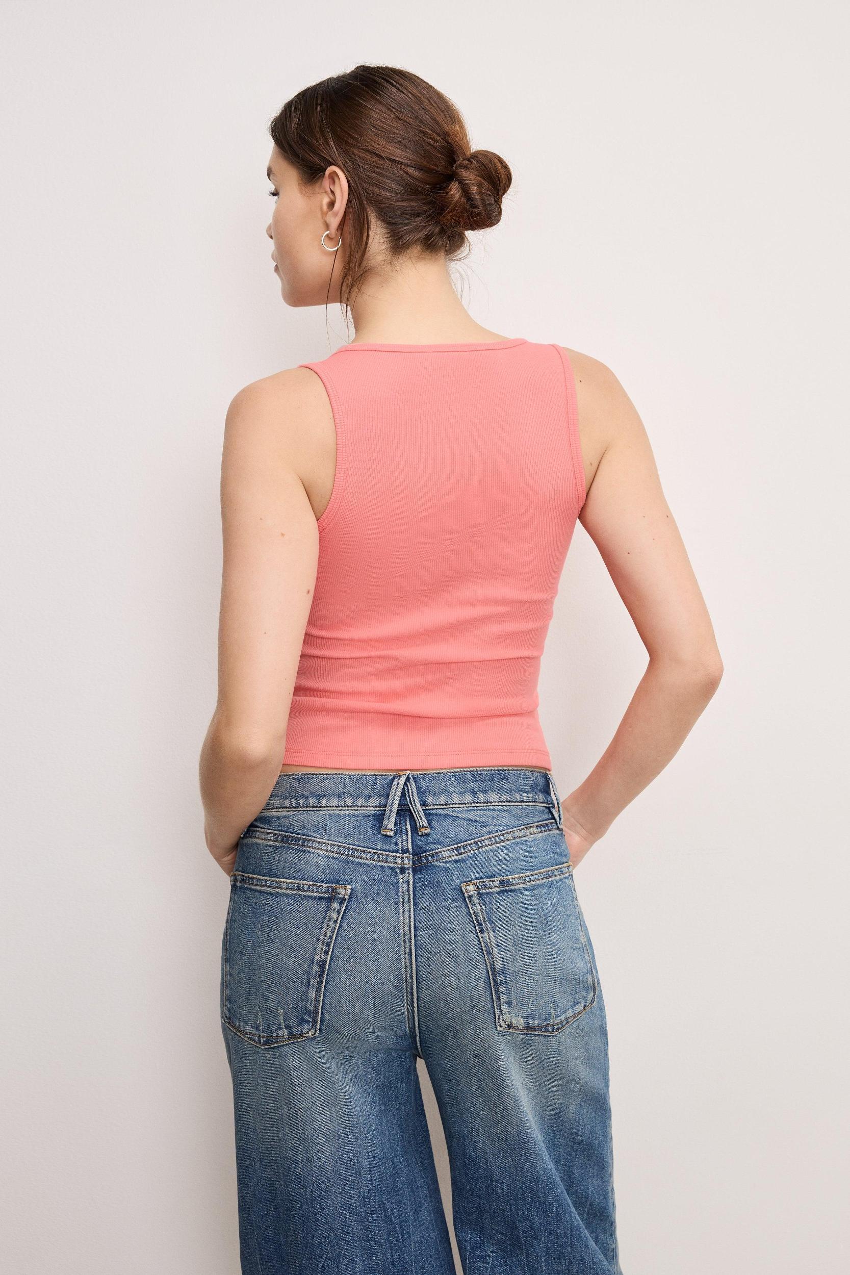 MICRO RIB TANK TOP | LIGHT CORAL001 Product Image