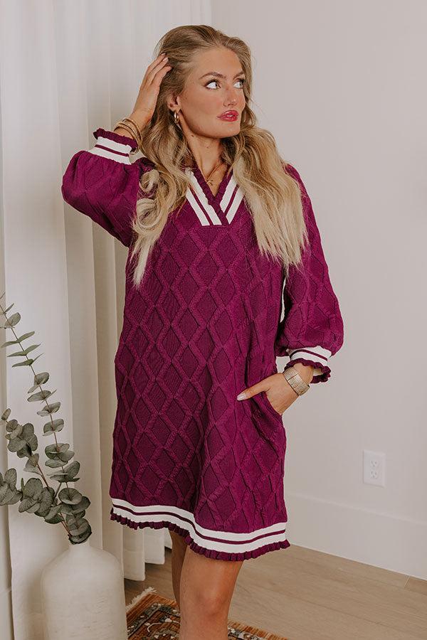 Charming Glance Knit Mini Dress in Orchid Product Image