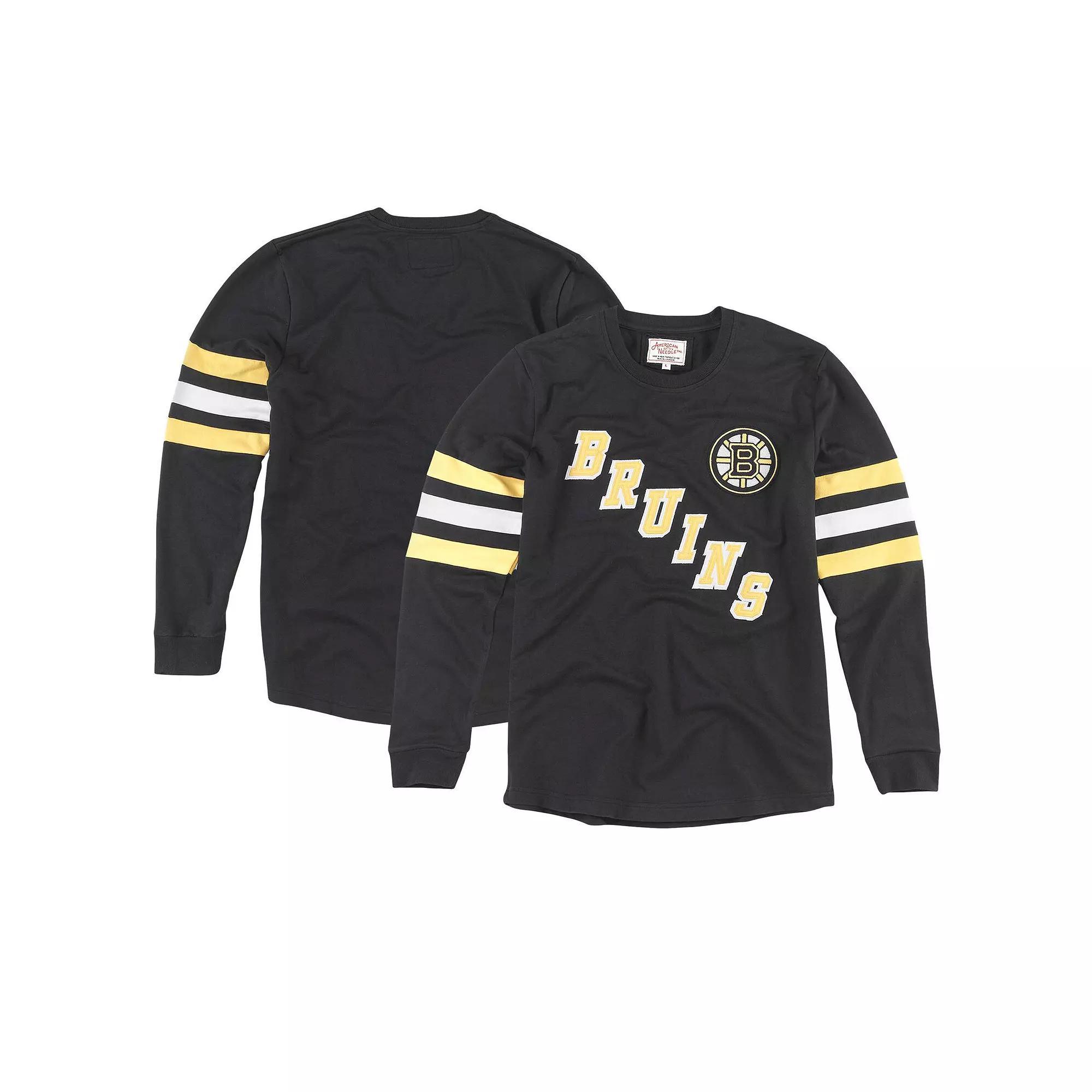Men's American Needle Black Boston Bruins Sudbury Long Sleeve T-Shirt, Size: Small Product Image