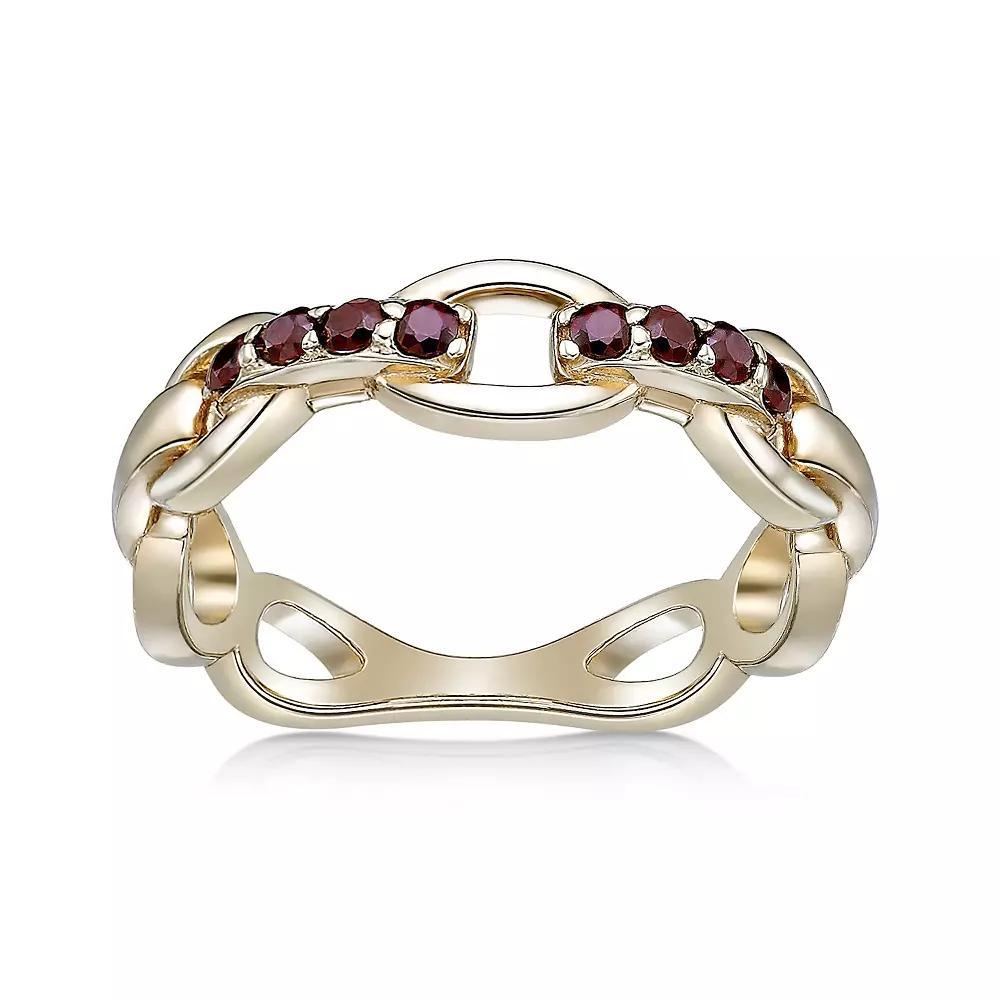 Gemminded 2 Micron Gold Over Silver Garnet Ring, Women's, Size: 6, Gold Tone Product Image