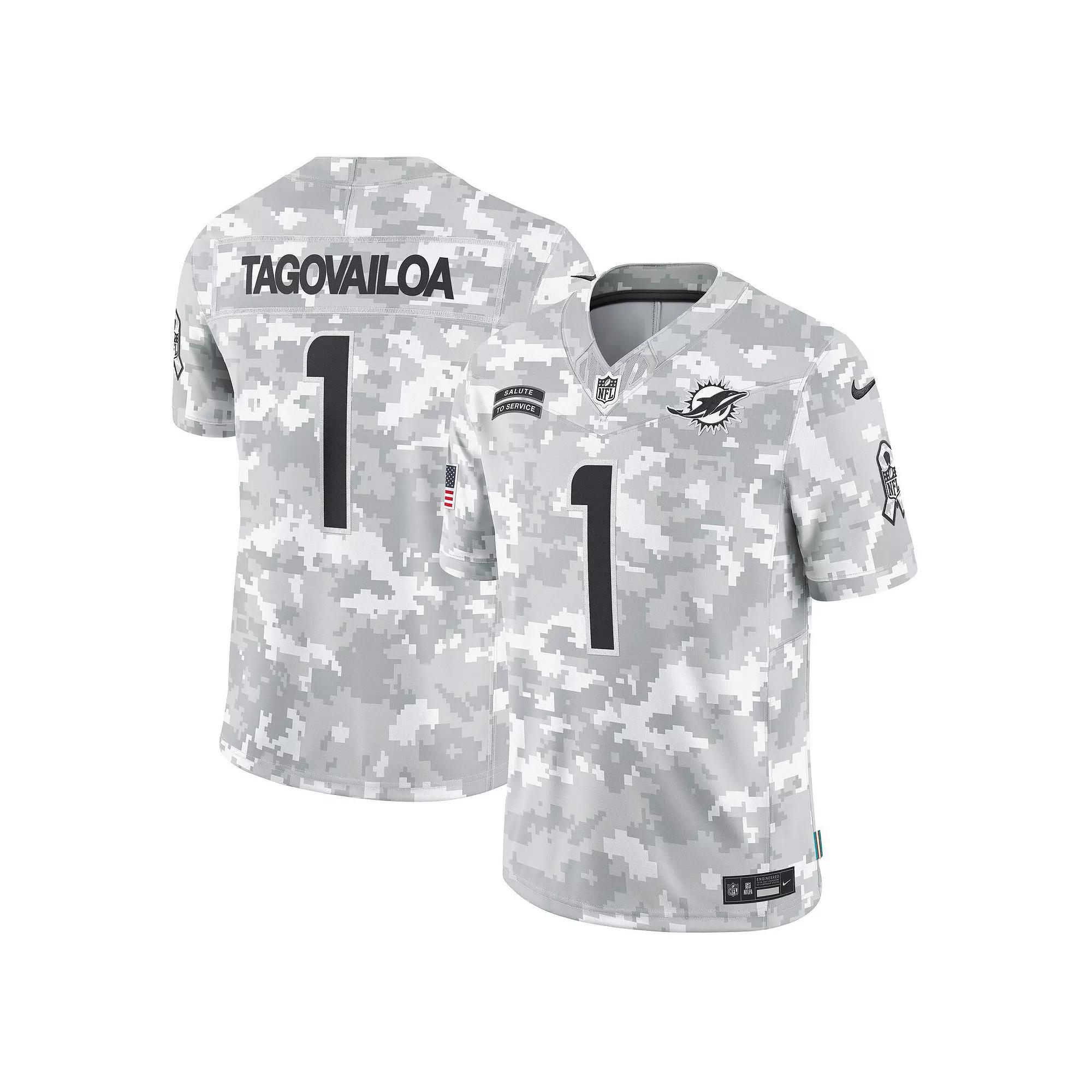 Men's Nike Tua Tagovailoa Arctic Camo Miami Dolphins 2024 Salute to Service Limited Jersey, Size: XL, Team Product Image