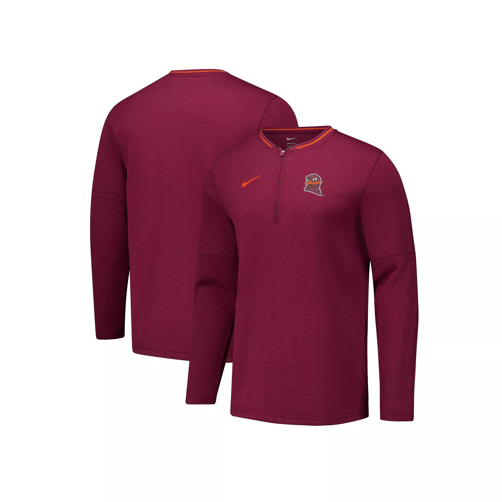 Men's Nike Maroon Virginia Tech Hokies Coaches Quarter-Zip Jacket, Size: Large, Red Product Image
