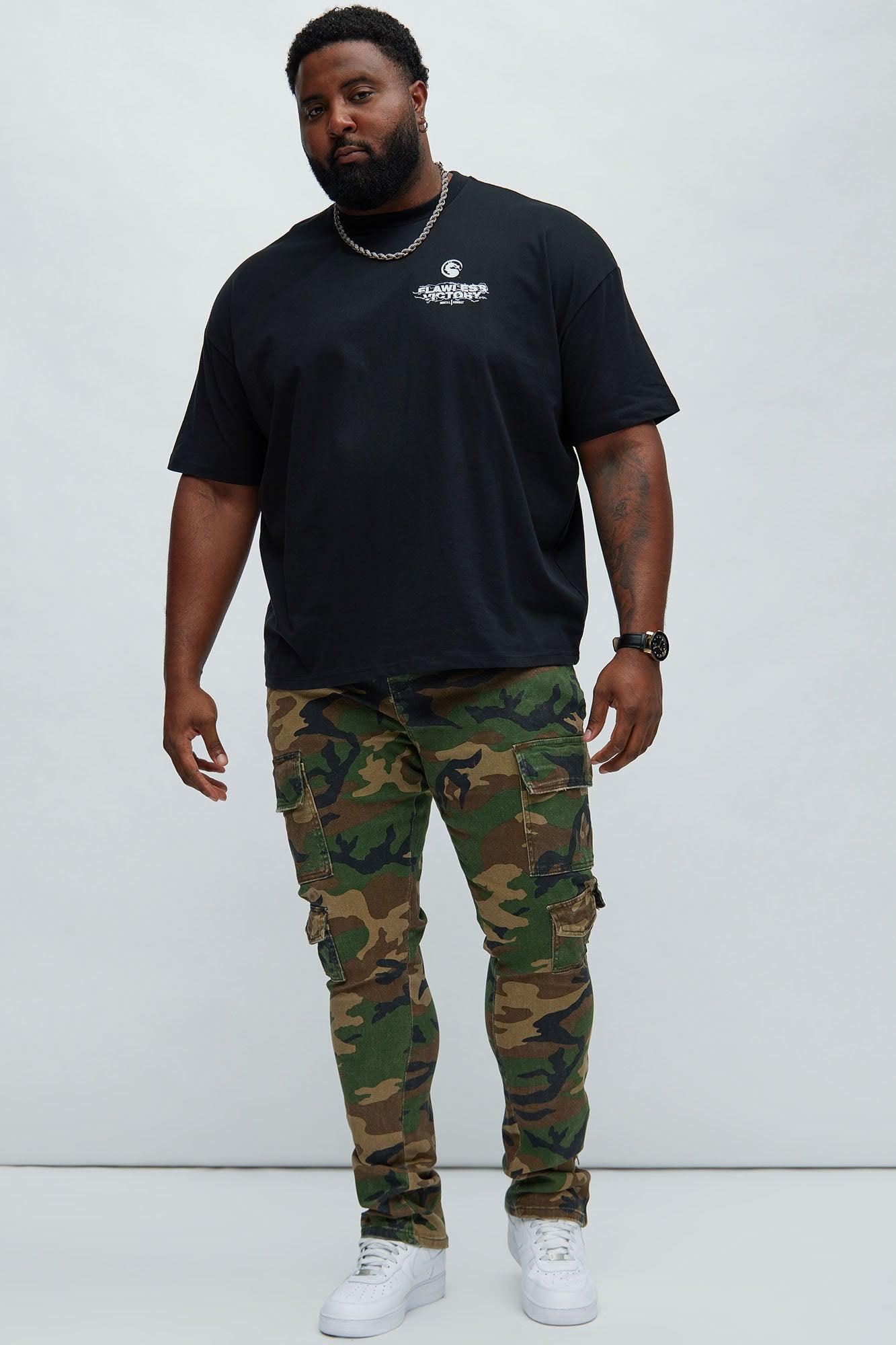 Convertible Stacked Skinny Flare Jeans - Camouflage Product Image