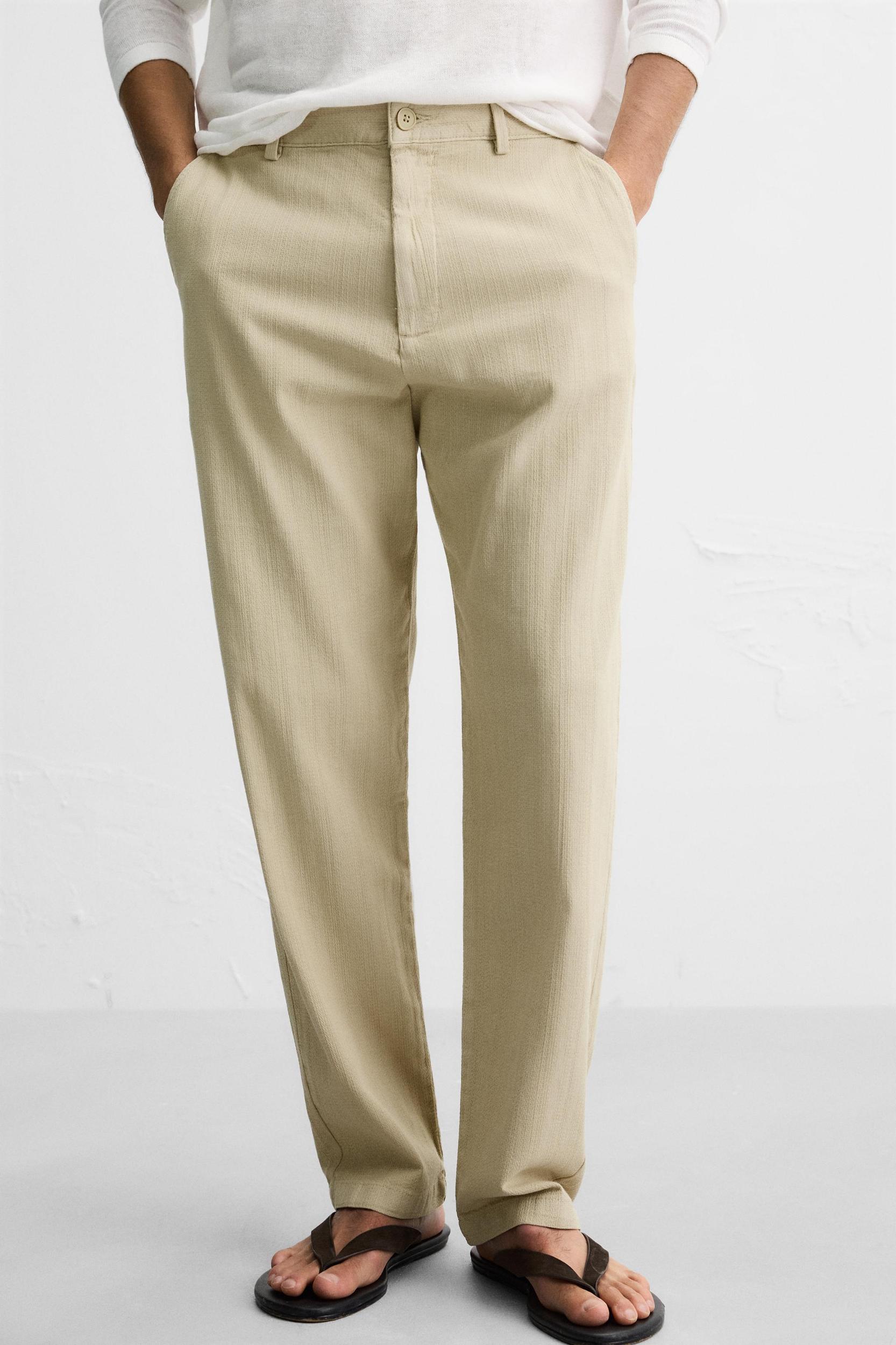 TEXTURED CHINO PANTS Product Image