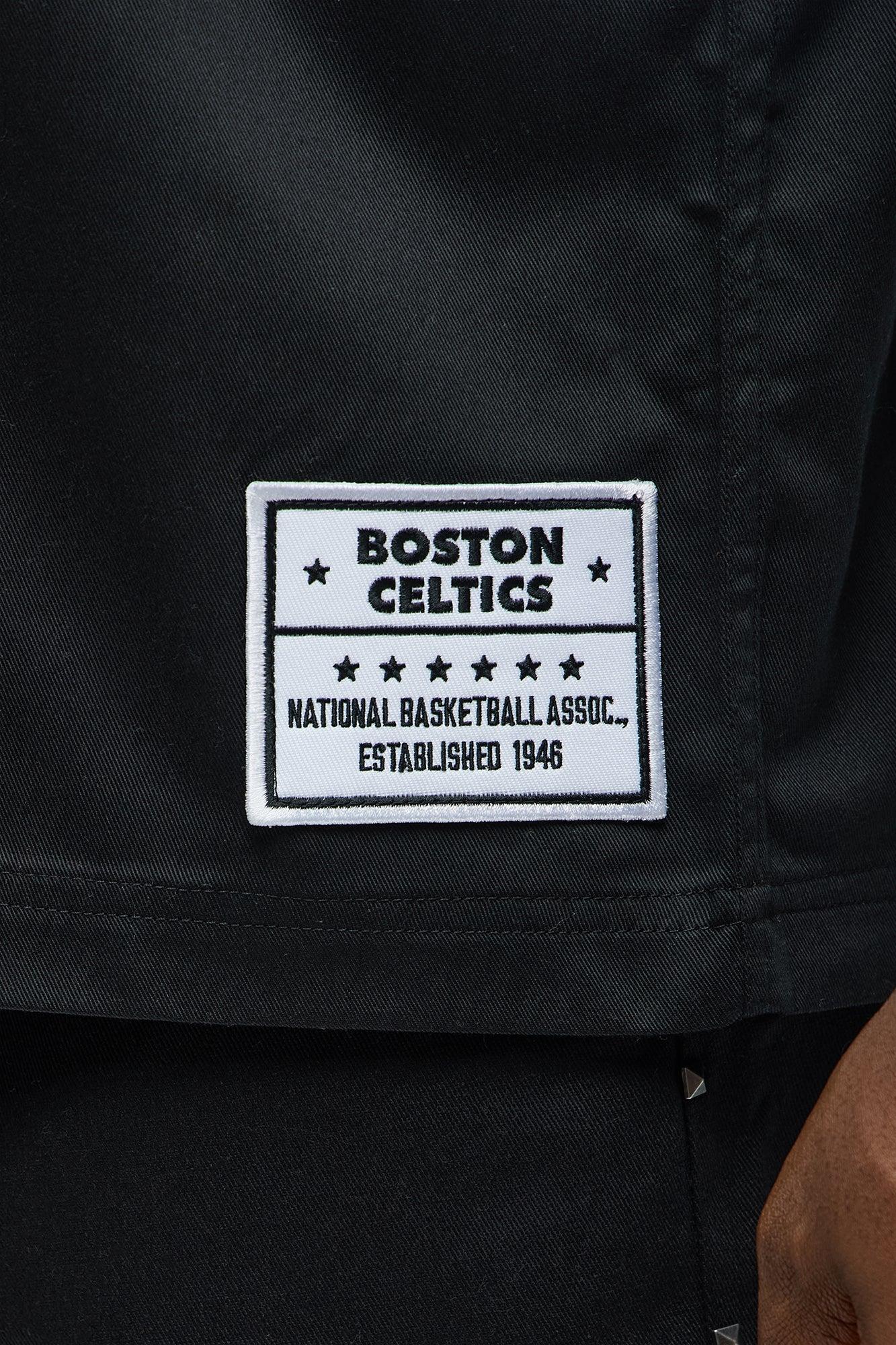 Celtics Regular Fit Button Up Shirt - Black Product Image