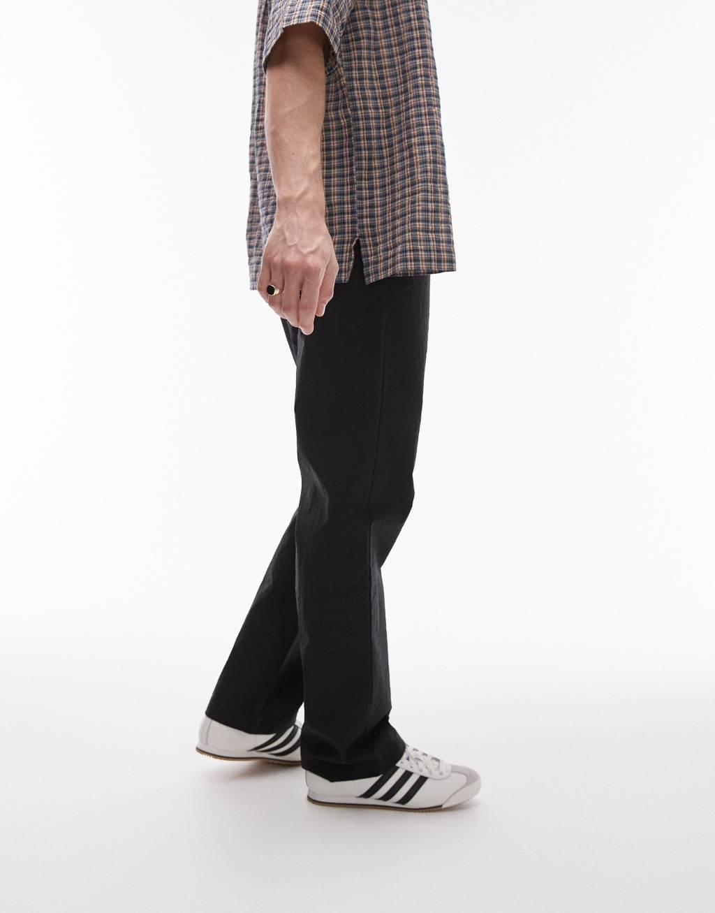 Topman straight pants in black Product Image