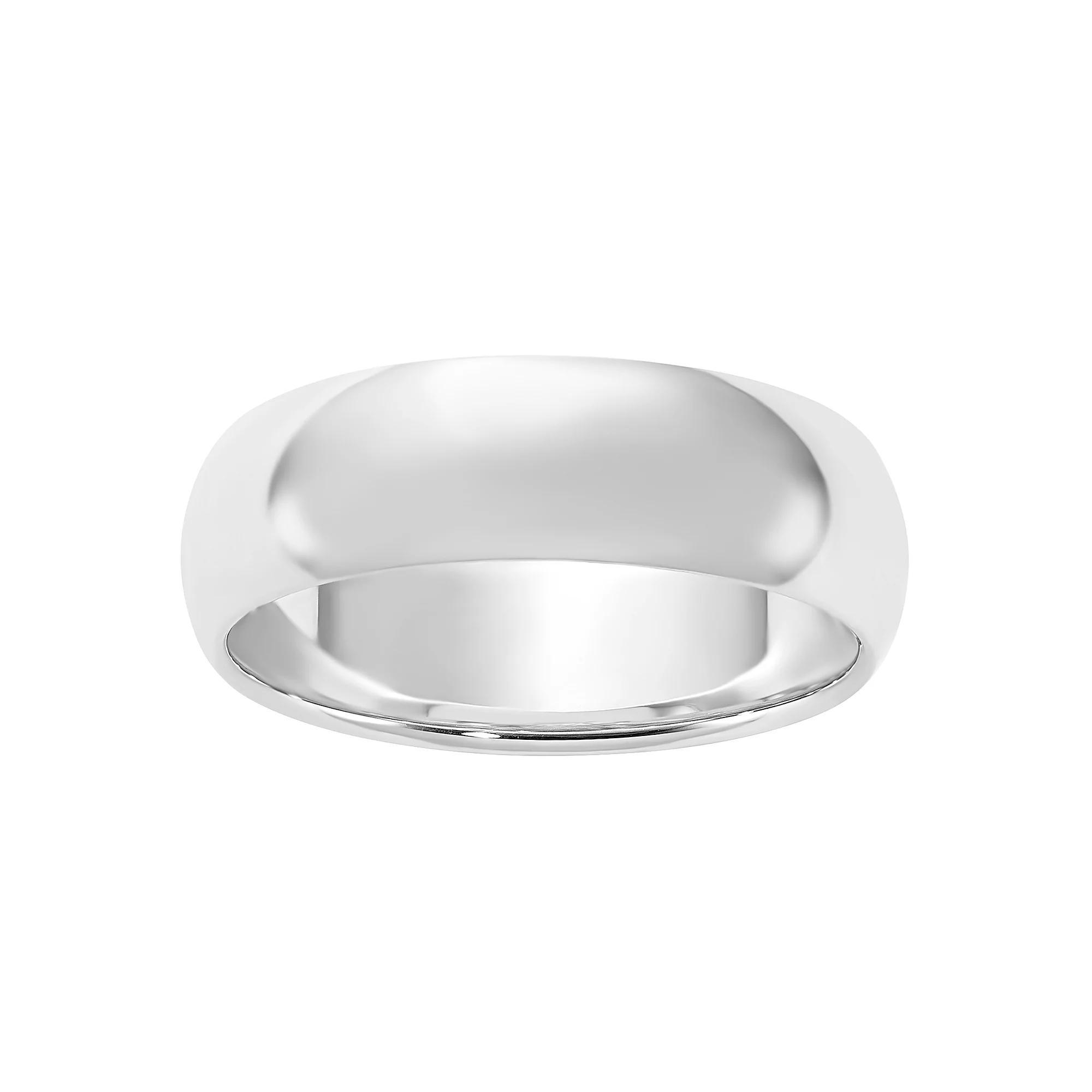 Platinum Half-Round Wedding Band, Women's, Size: 11.50, Silver Tone Product Image