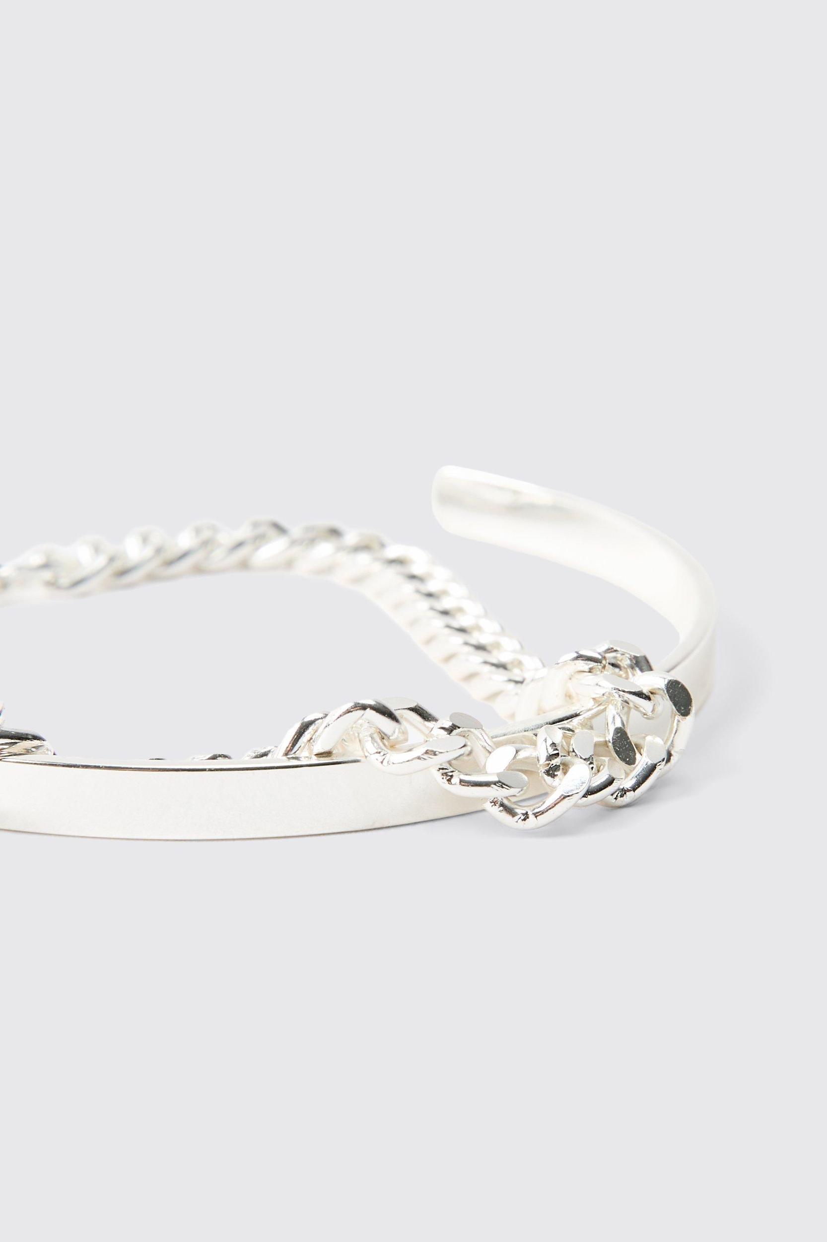 Cuff And Chain Bracelet | boohooMAN USA Product Image