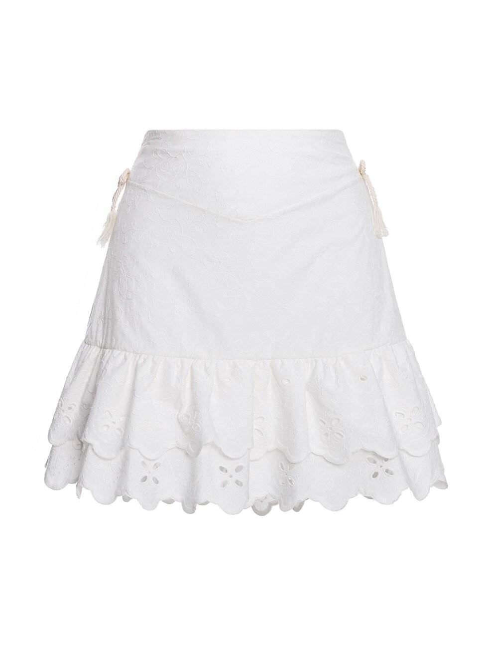 Womens Riveria Radiance Nixi Azure Cotton Miniskirt Product Image