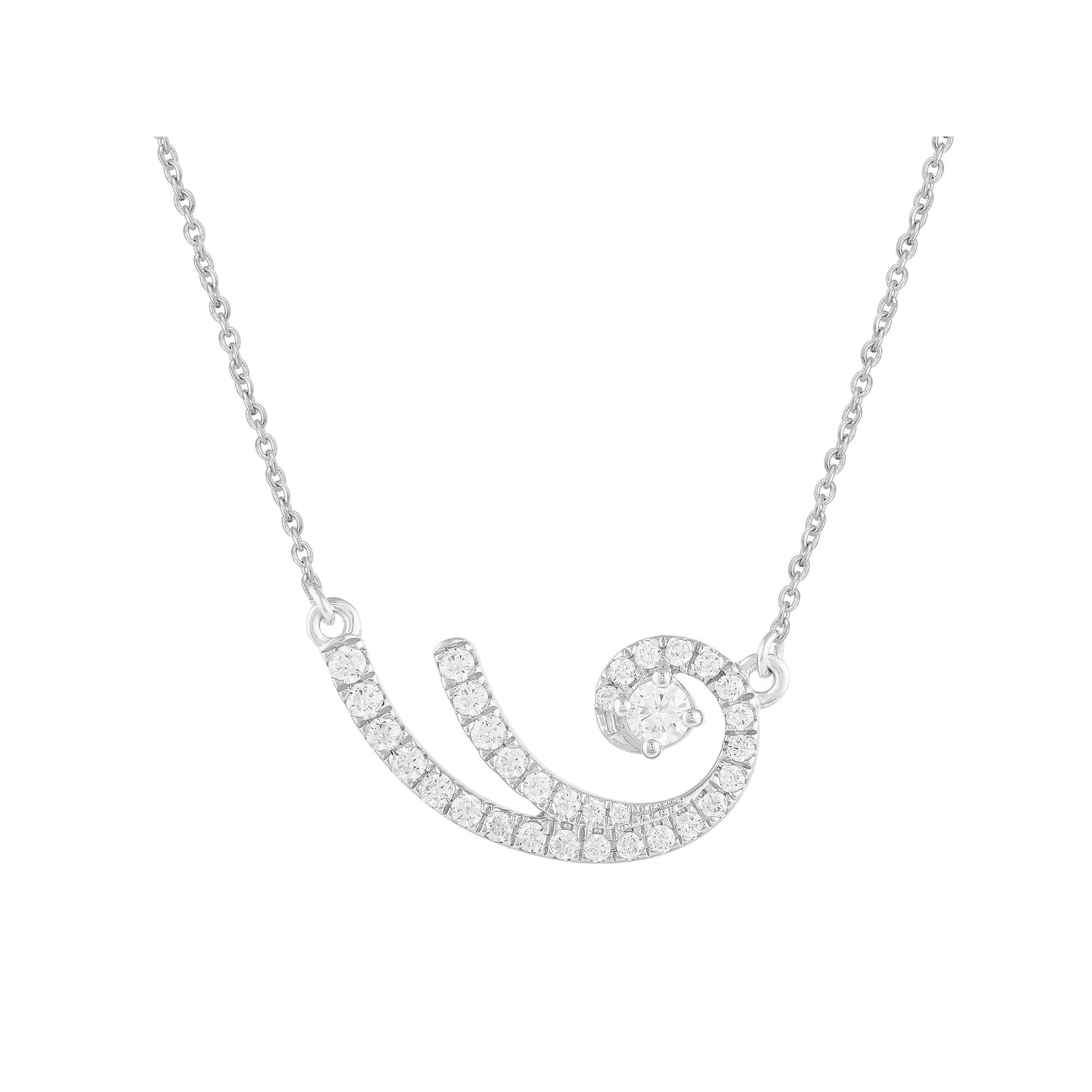 Royal Aura Sterling Silver 1/3 Carat T.W. Diamond Spiral Necklace, Women's, Size: 18" Product Image