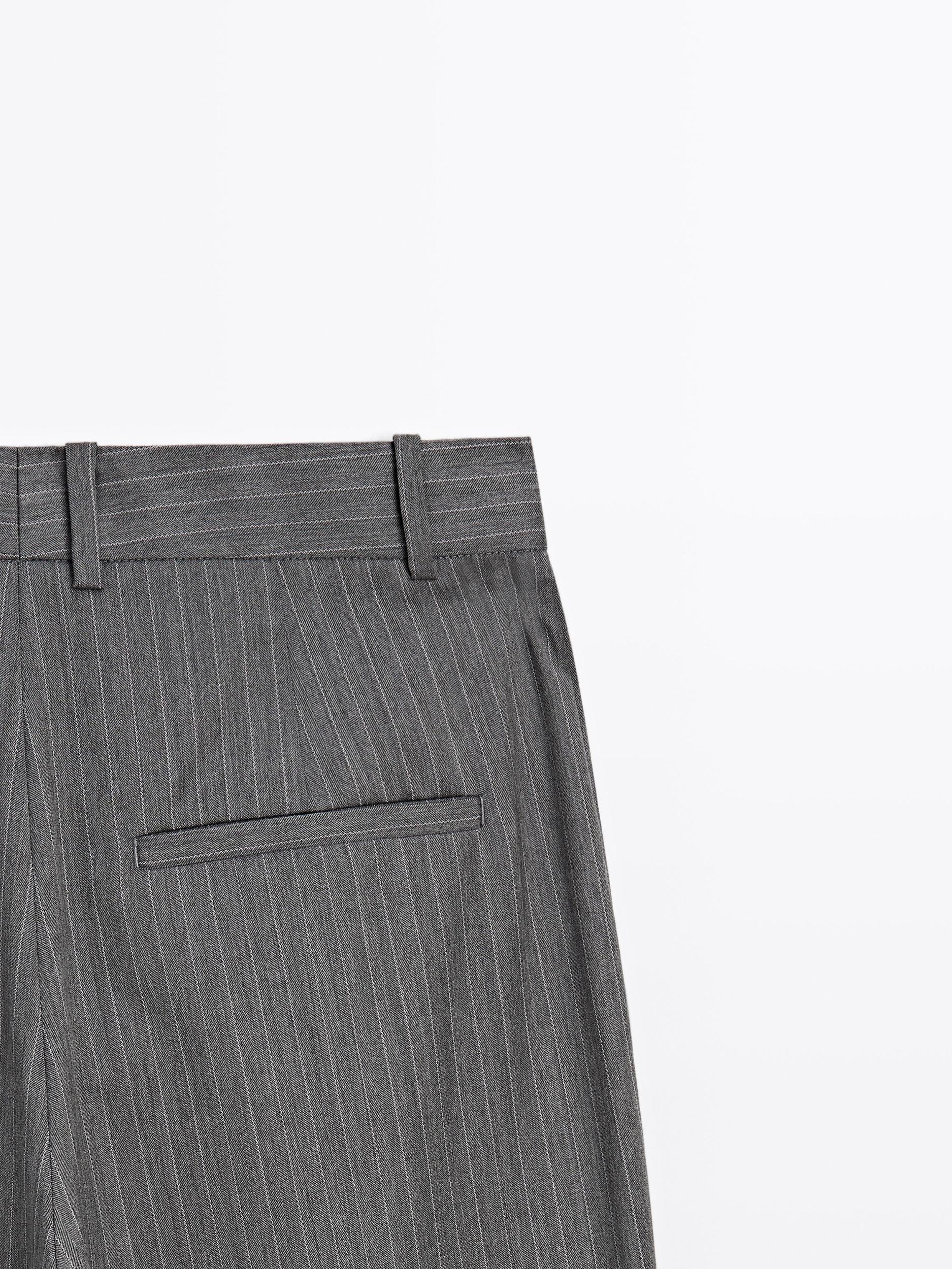 100% wool pinstripe trousers Product Image