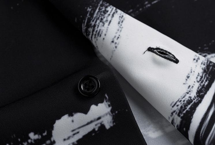 RT No. 2806 LOOSE GRAFFITI STYLE COLLAR SHIRT Product Image