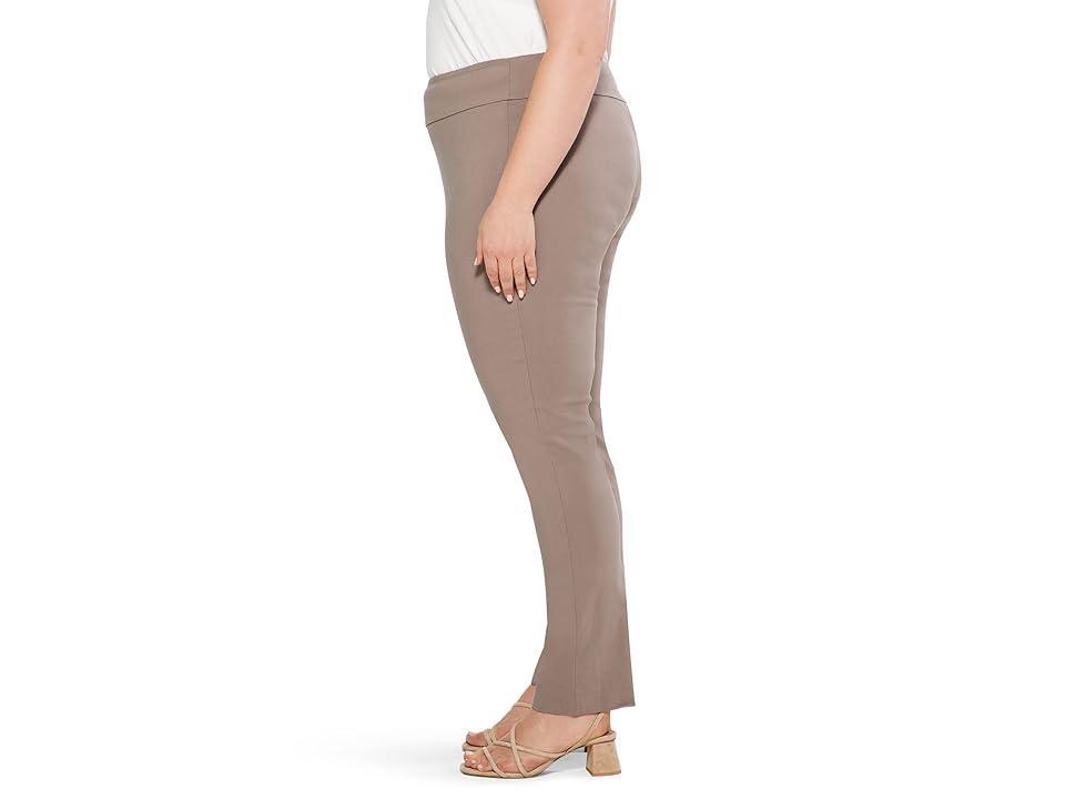 NIC+ZOE Plus Size Wonderstretch Straight Pants (Shiitake) Women's Clothing Product Image