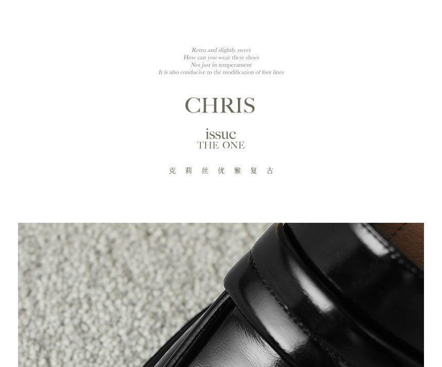 Plain Chunky Heel Loafers Product Image