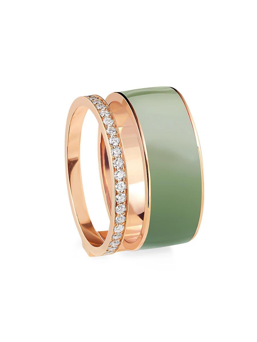 Womens Berbere Chromatic 18K Rose Gold, Lacquer & 0.34 TCW Diamond Ring Product Image
