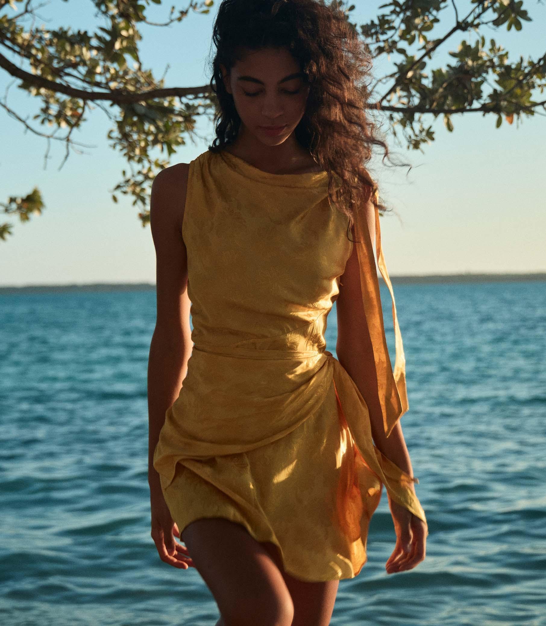 MARCELLA DRESS -- GILDED MARGUERITE JOLIE Product Image