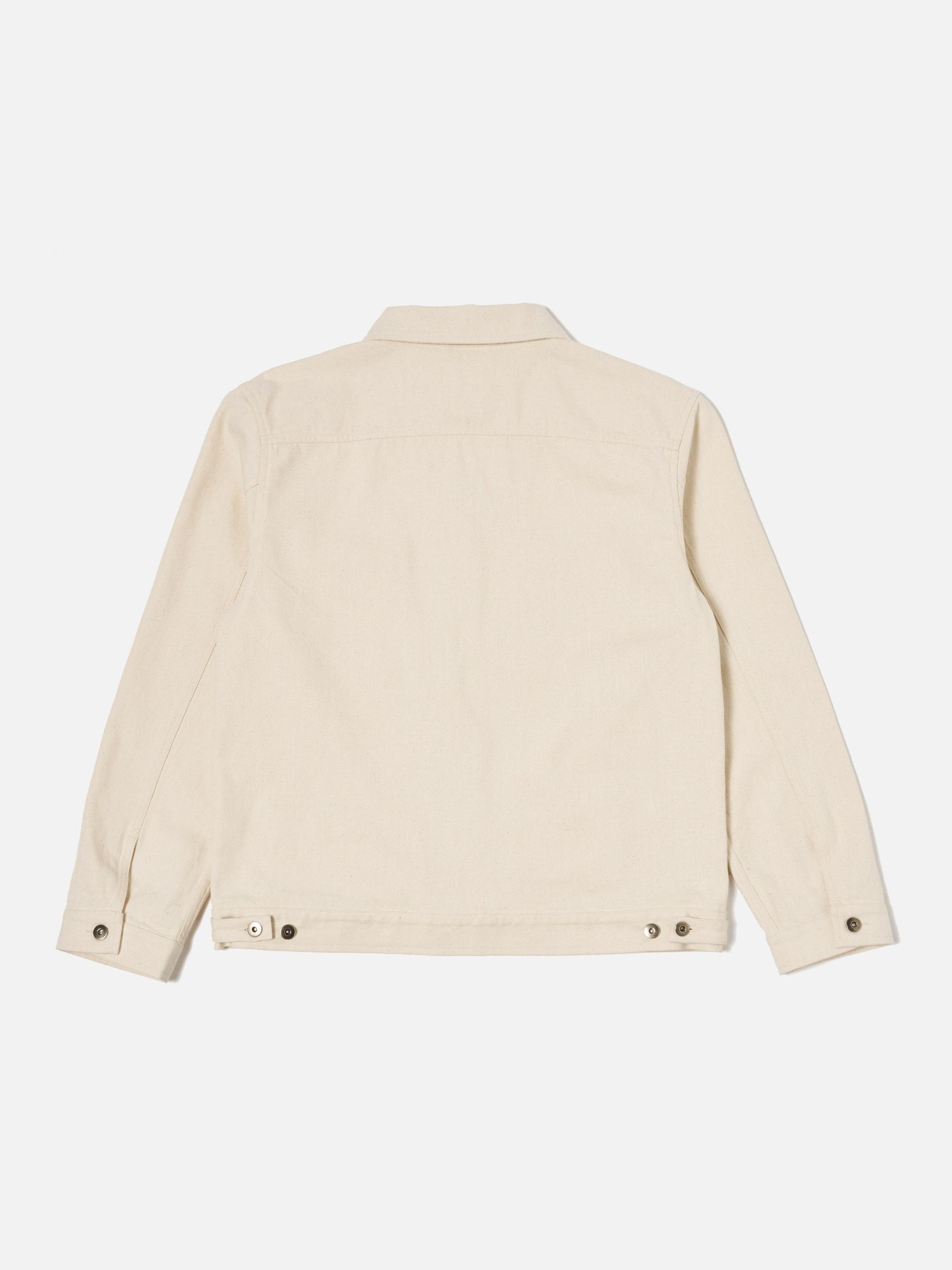 Universal Works Trucker Jacket in Ecru Recycled Cotton Product Image