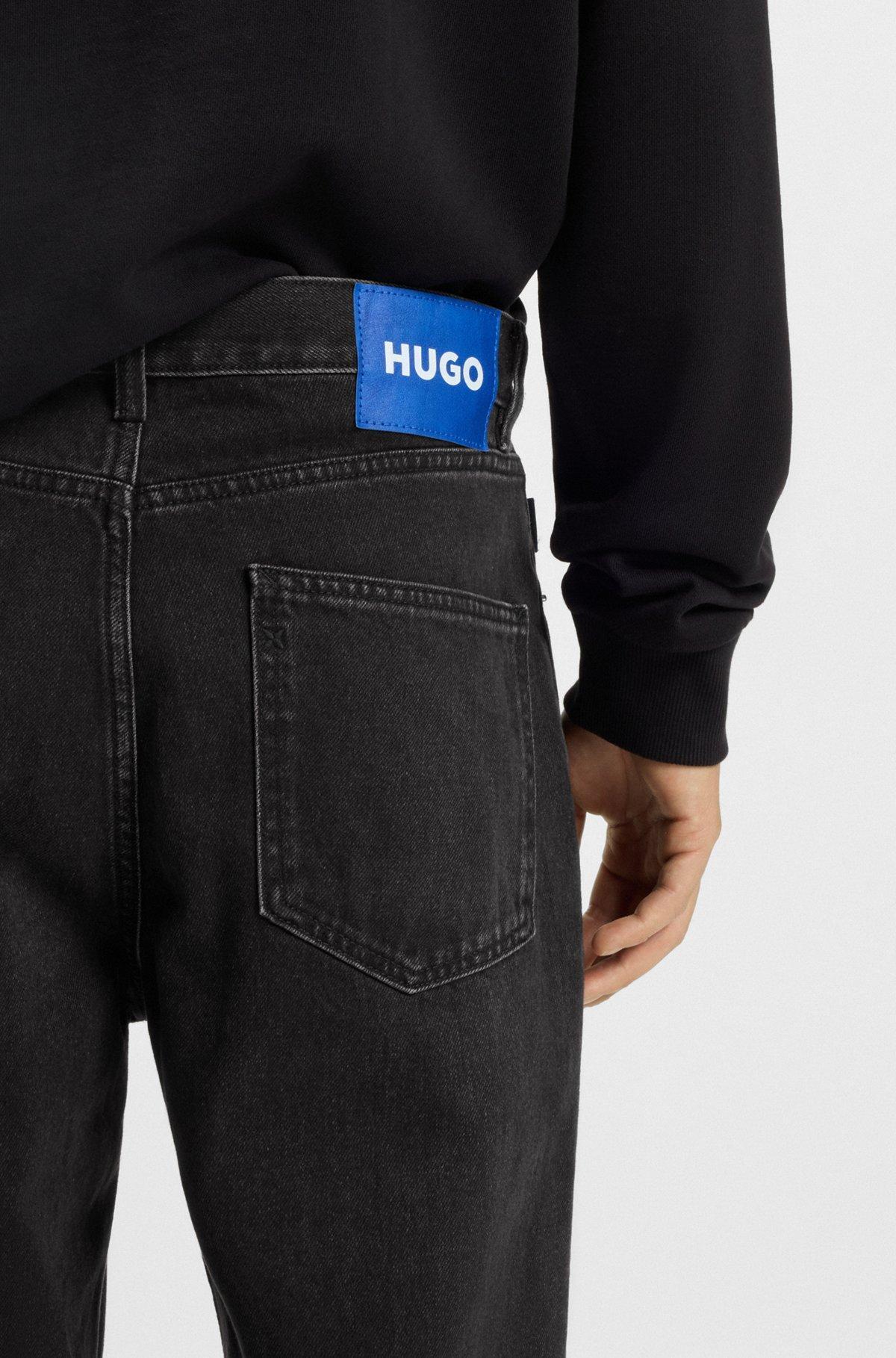 Regular-fit jeans in dark-gray denim Product Image