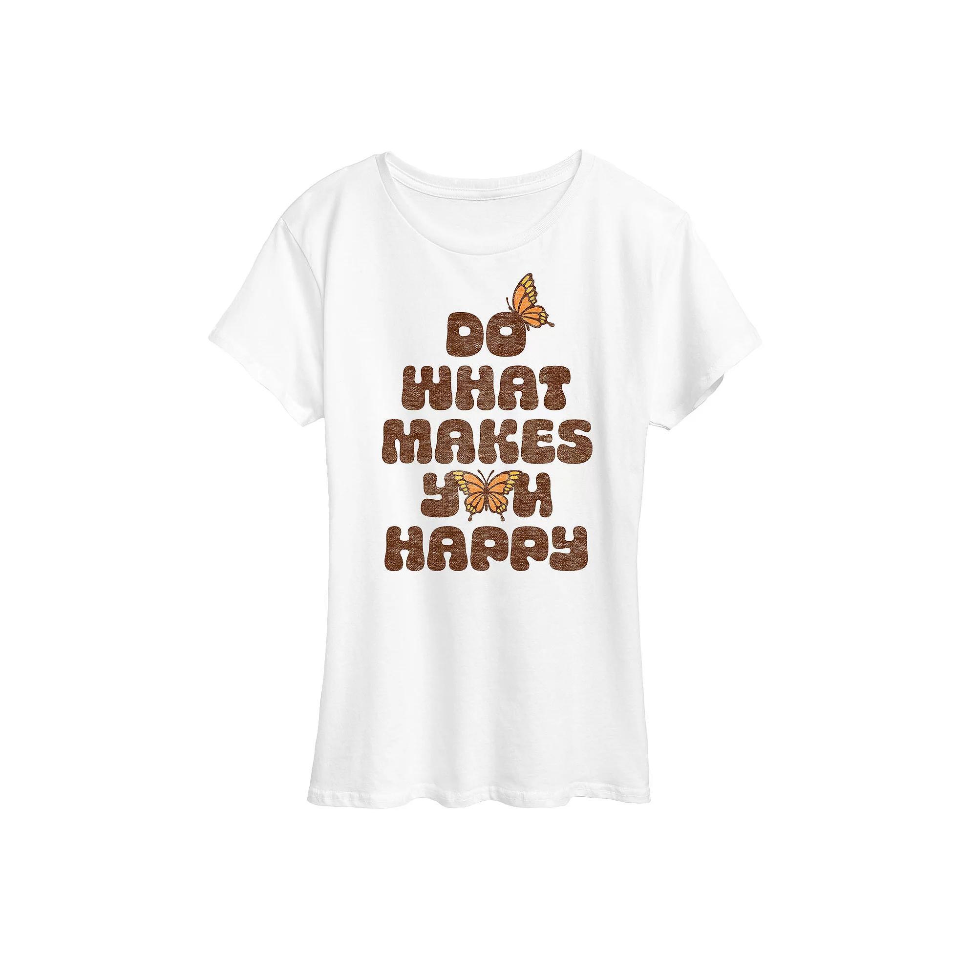 Womens Do What Makes You Happy Graphic Tee Product Image
