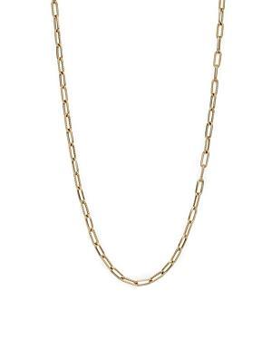 Womens 18K Yellow Gold Polished & Fluted Paper Clip Chain Necklace Product Image