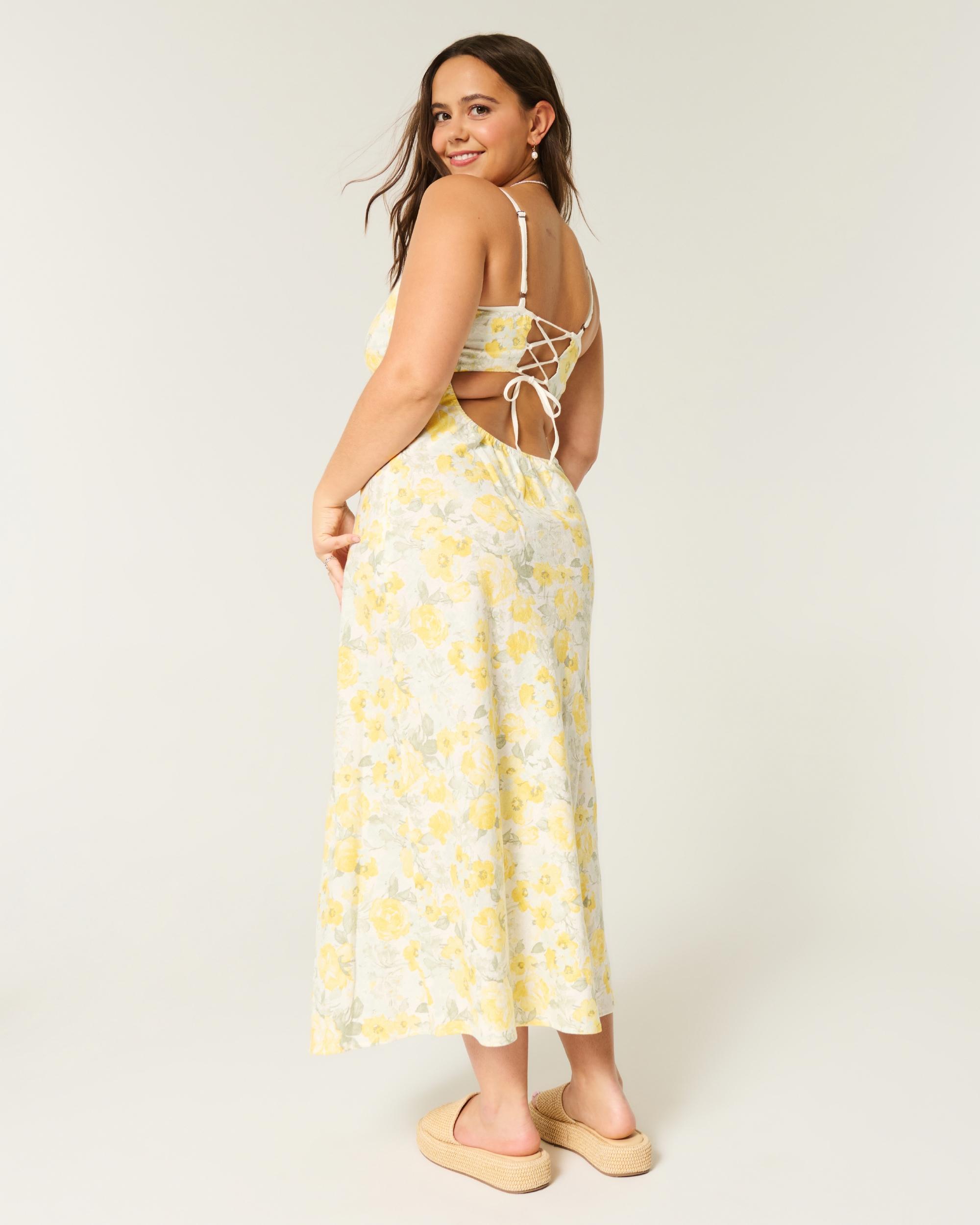 Linen-Blend Maxi Dress Product Image