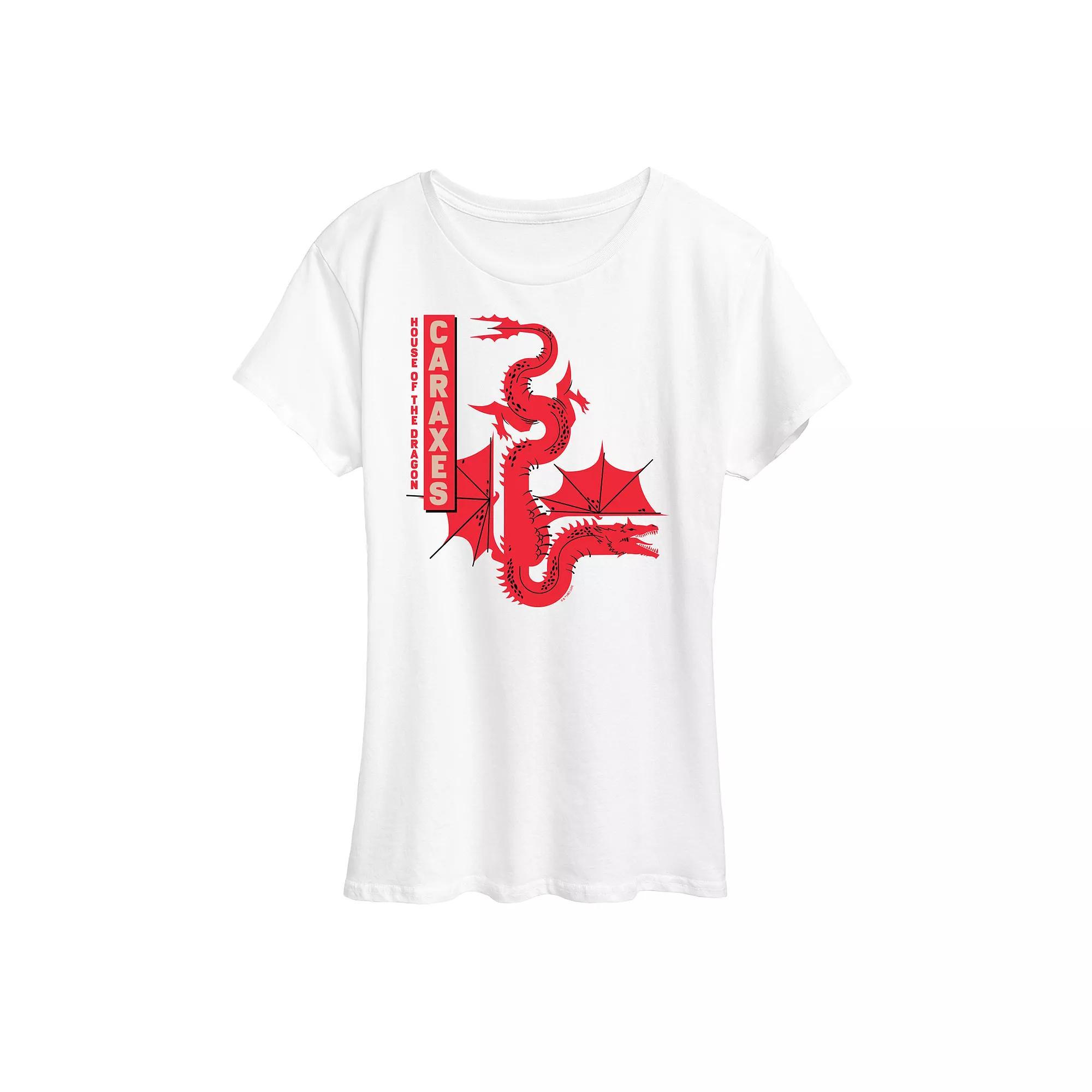 Womens House of the Dragon Caraxes Dragon Graphic Tee Grey Gray Product Image