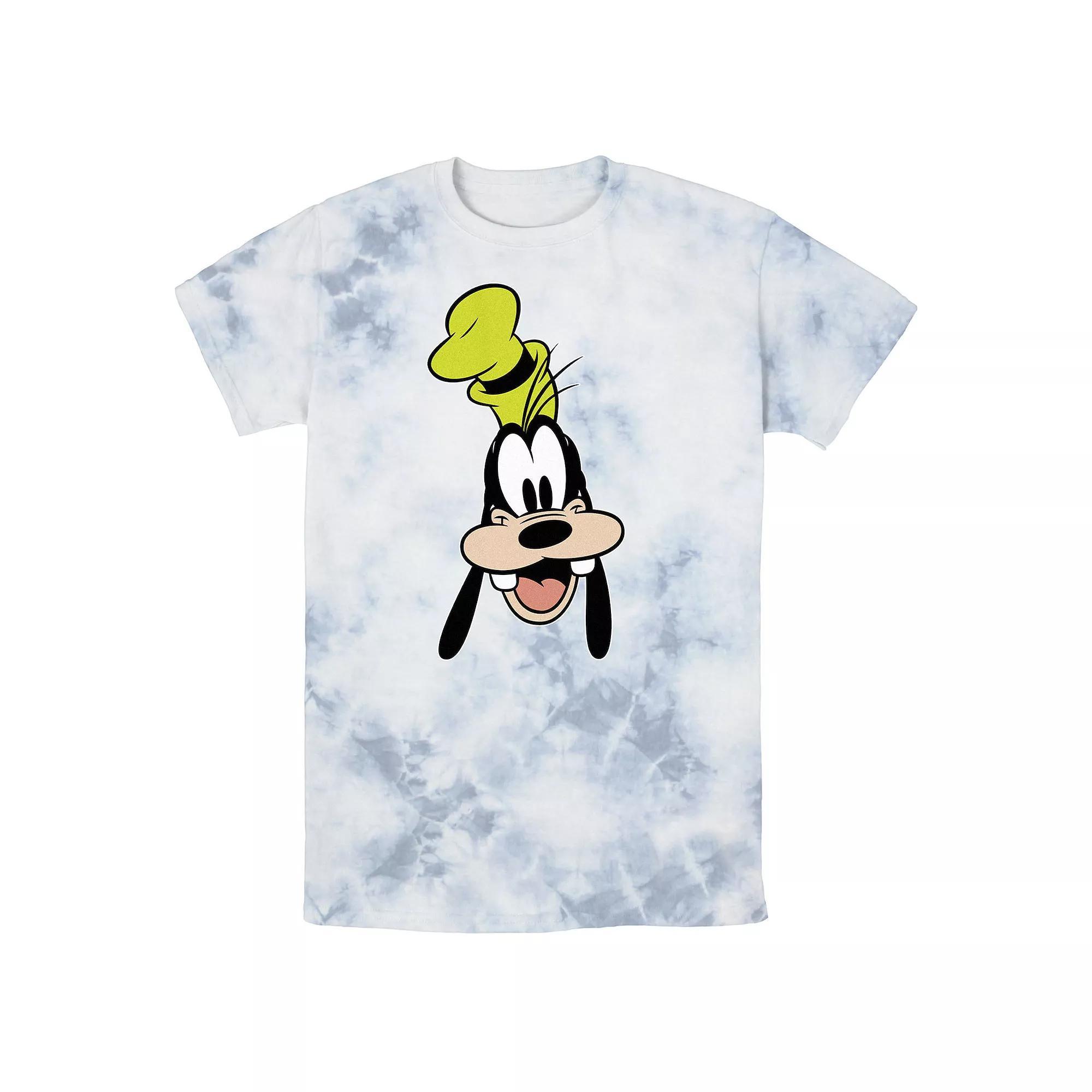 Men's Disney Goofy Open Mouth Big Smile Bomabrd Wash Tee, Size: XL, White Blue Product Image