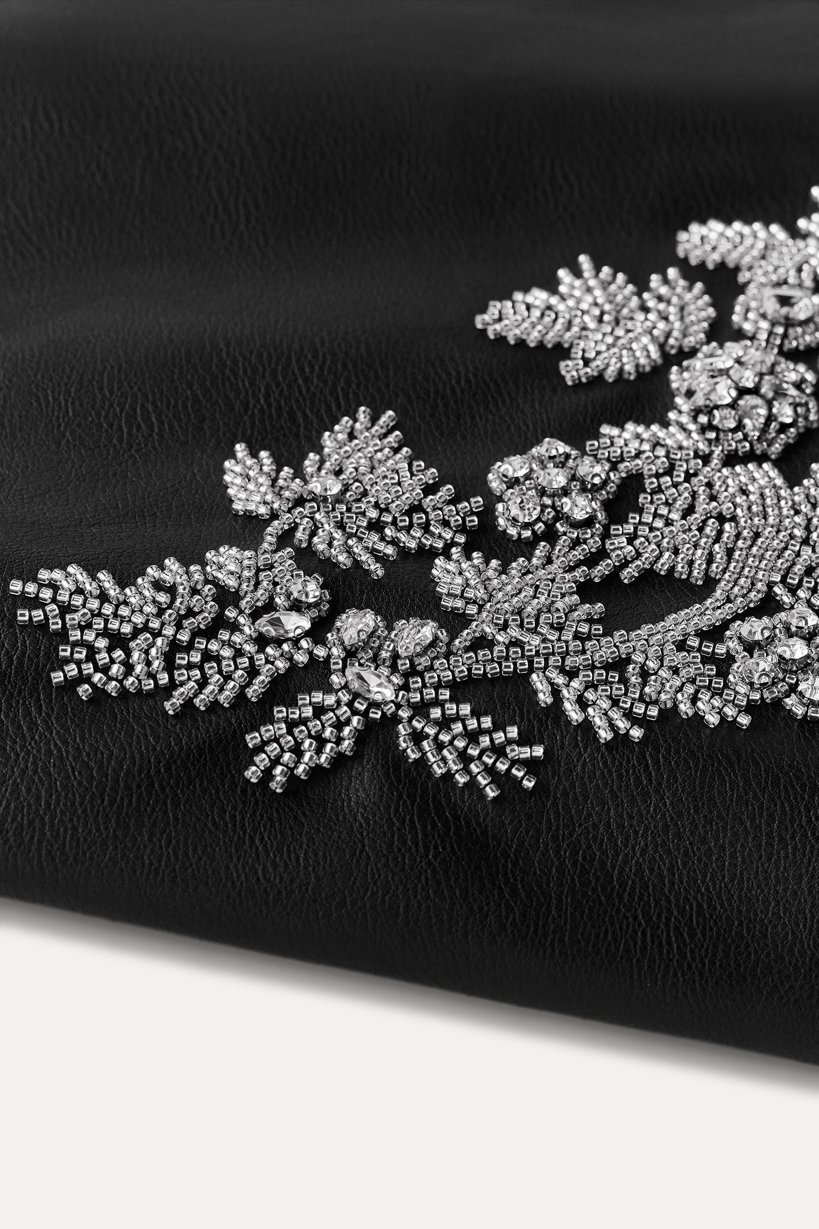 FAUX LEATHER BEADED DRESS ZW COLLECTION Product Image