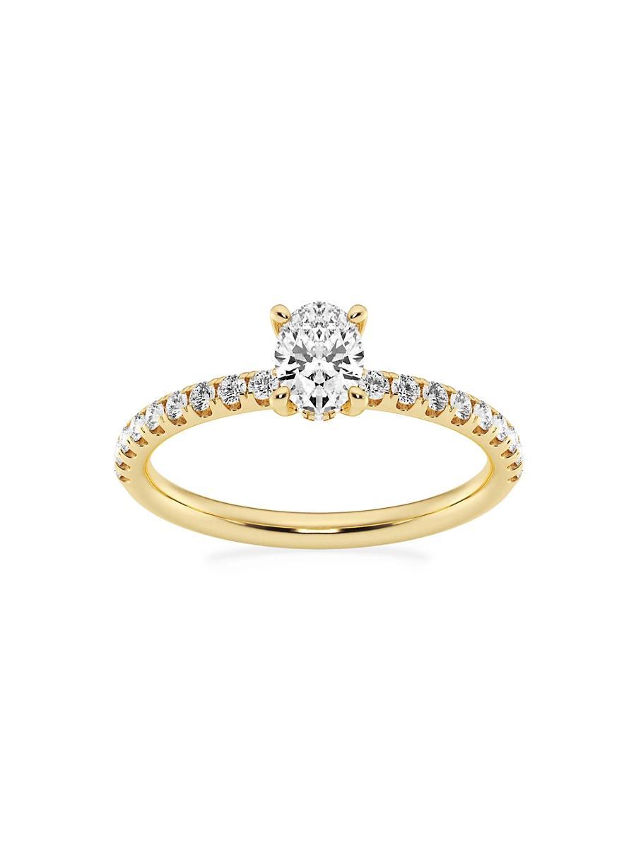 Womens 14K Yellow Gold & Oval Lab-Grown Diamond Hidden Halo Ring/0.80-3.41 TCW Product Image