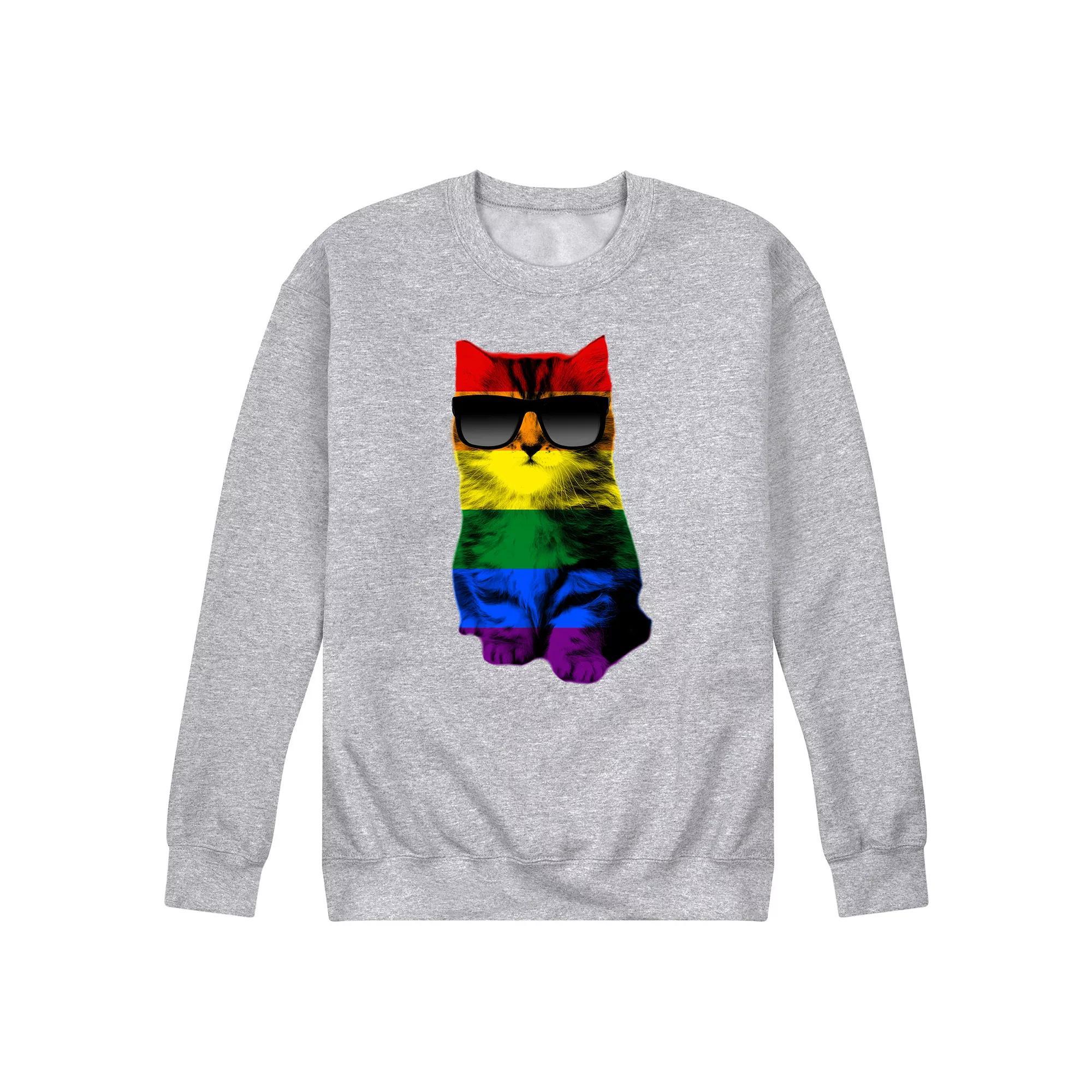 Mens Cat Pride Fleece Sweatshirt Product Image