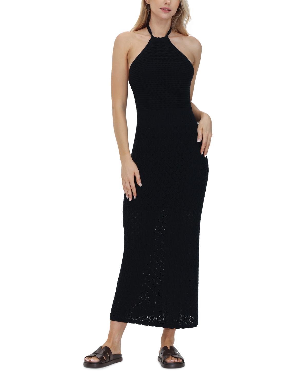 Frye Womens Crochet Halter Maxi Dress Product Image