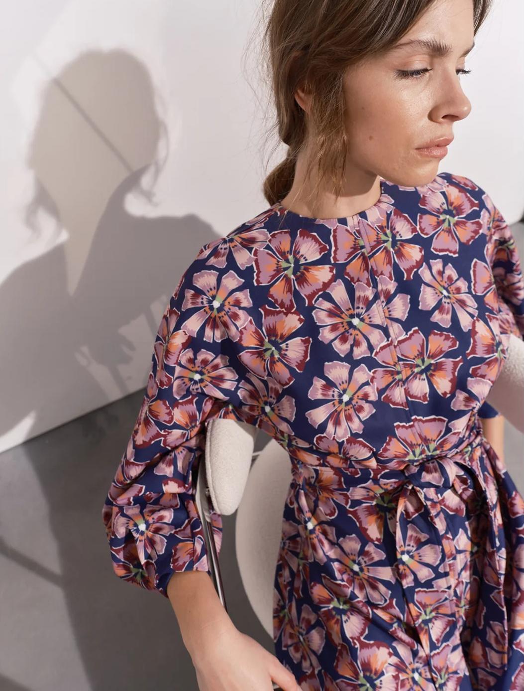 Maeve Navy & Pink Floral Dress Product Image