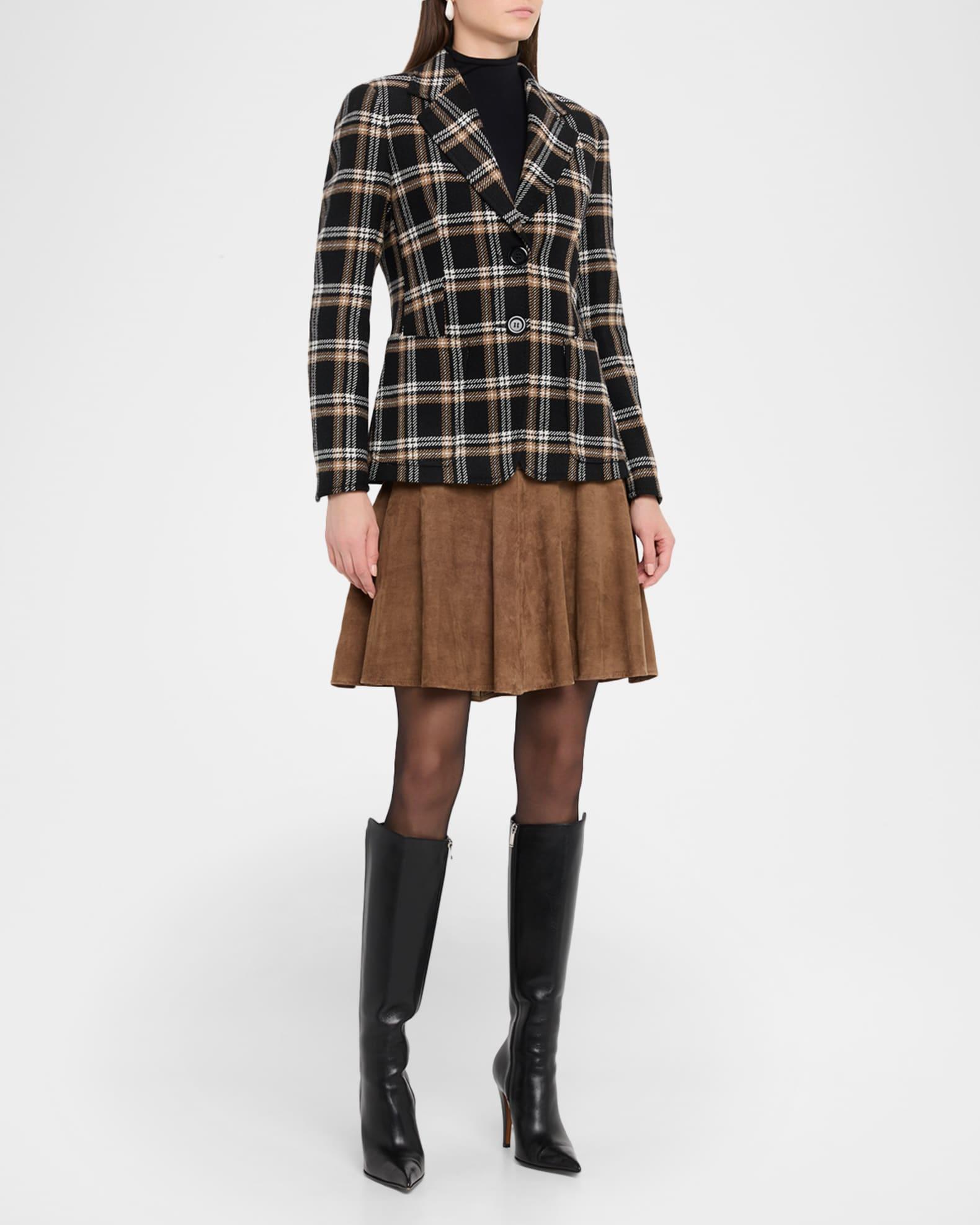 Wool Check Single-Breasted Jacket Product Image