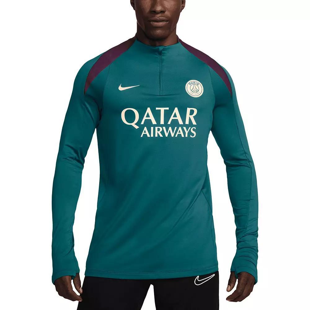 Men's Nike Teal Paris Saint-Germain 2024/25 Strike Drill Performance Quarter-Zip Long Sleeve Top, Size: XL, Psg Blue Product Image