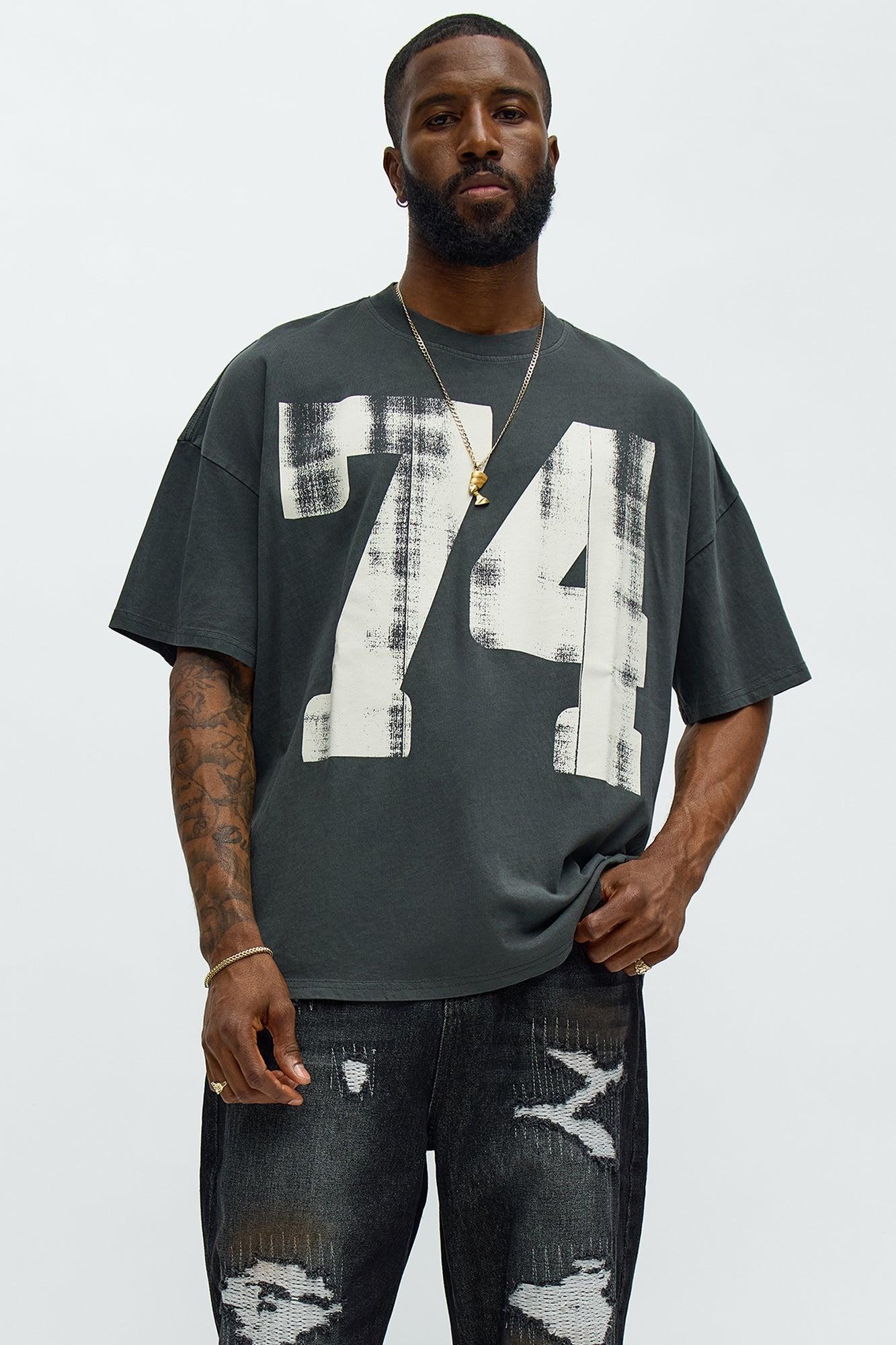 Big 74 Oversized Short Sleeve Tee - Black Wash Male Product Image