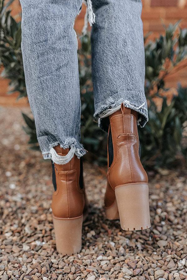 Good Day Faux Leather Boot in Dark Camel Product Image