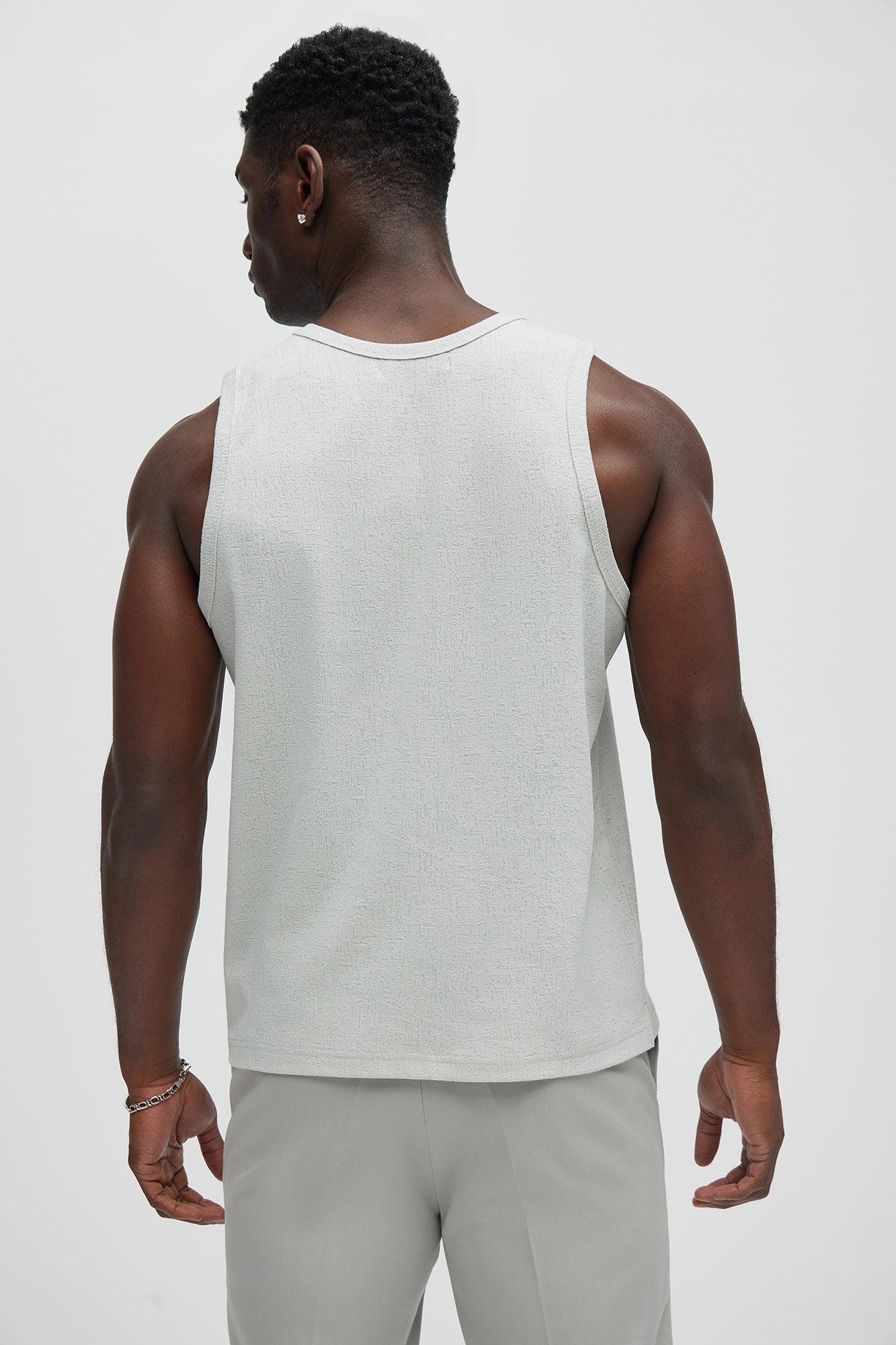 Duval Textured Relaxed Tank - Grey Product Image