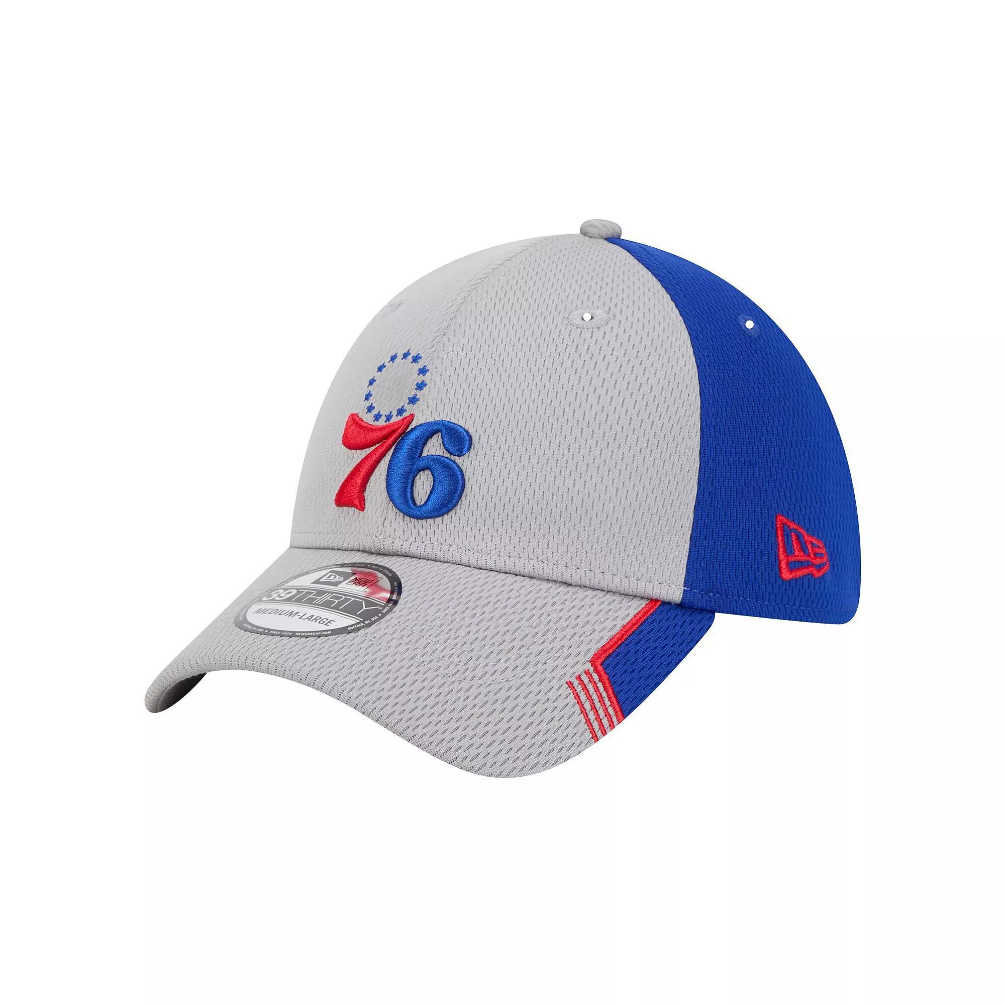 Men's New Era Gray/Royal Philadelphia 76ers Active Trim 39THIRTY Flex Hat, Size: Medium/Large, 76r Grey Product Image