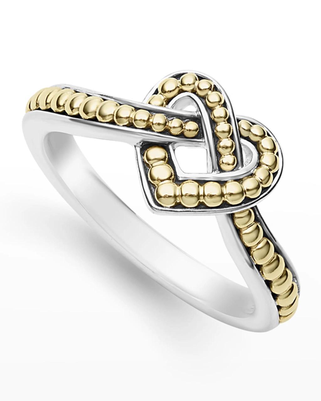 LAGOS Two-tone Beloved 10mm Heart Ring In Silver And Gold Product Image