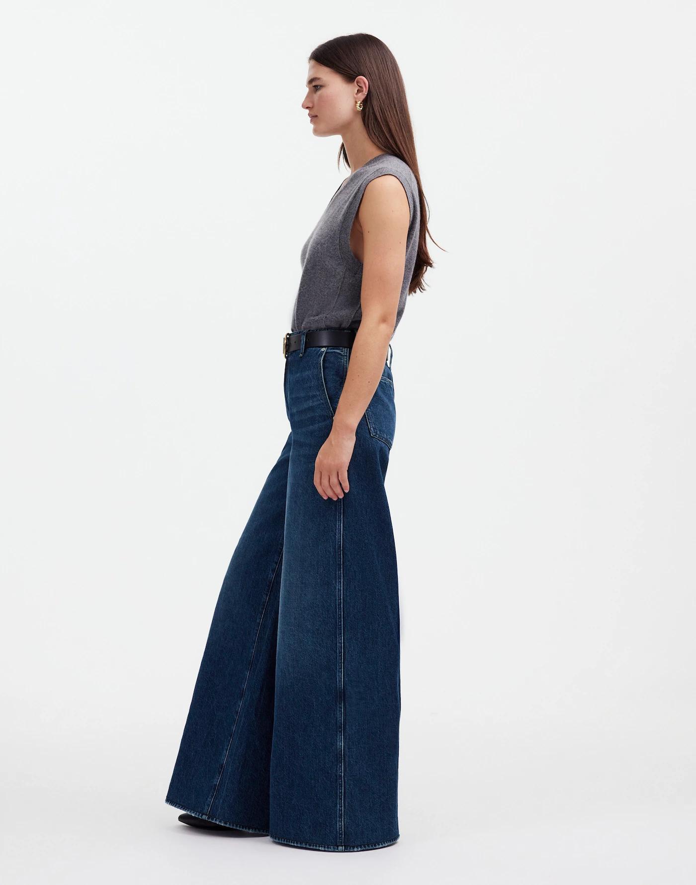 Wide Sweep Denim Trousers Product Image