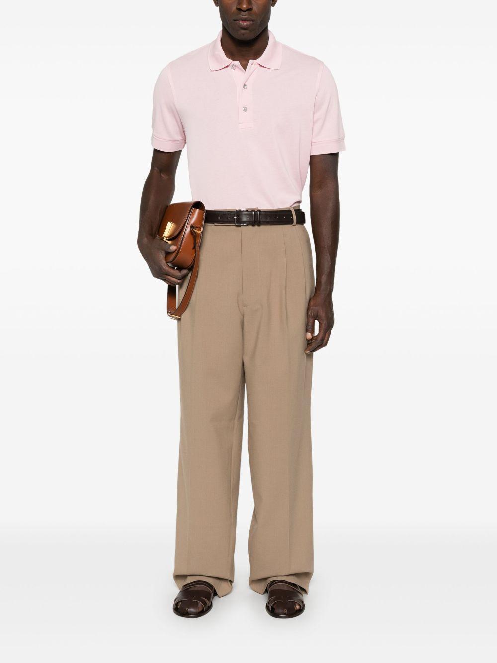 TOM FORD Slim-fit Garment-dyed Cotton-piqué Polo Shirt In Pink Product Image