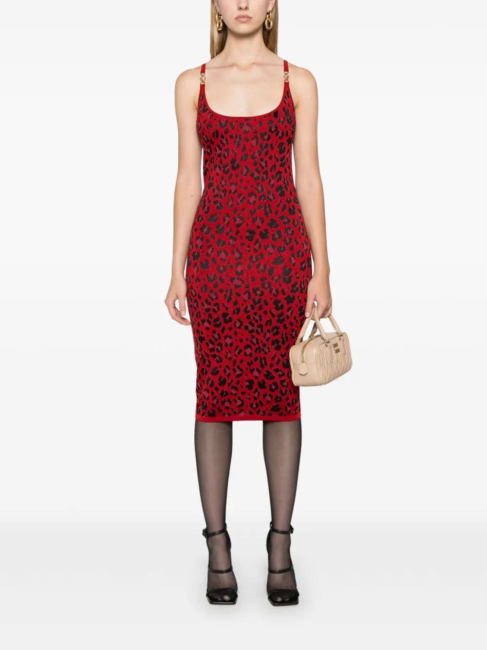 leopard lurex midi dress Product Image