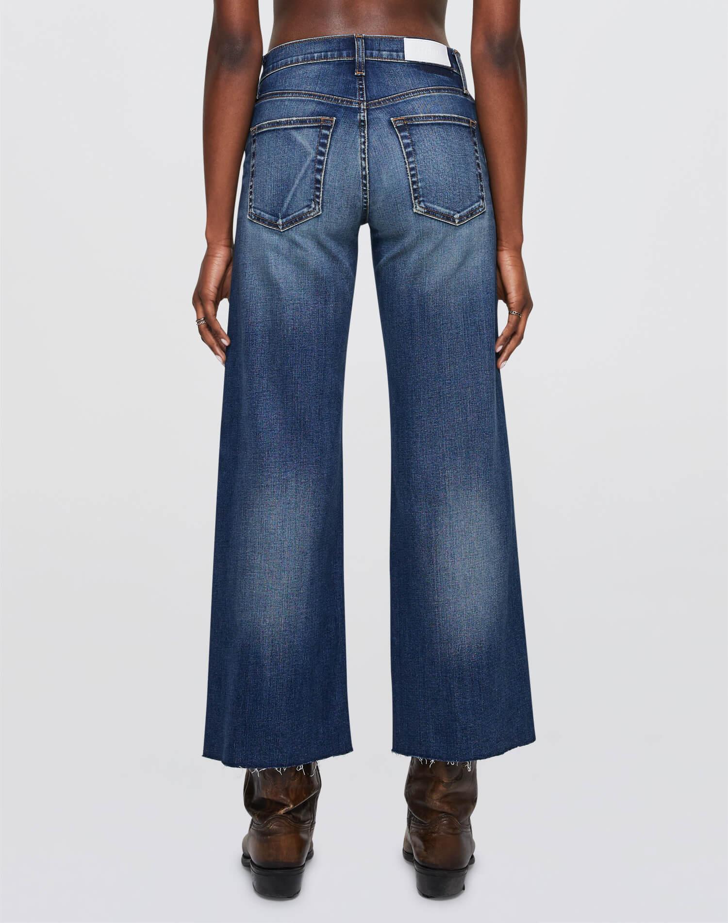 Mid Rise Wide Leg Crop - Indigo Grind Product Image
