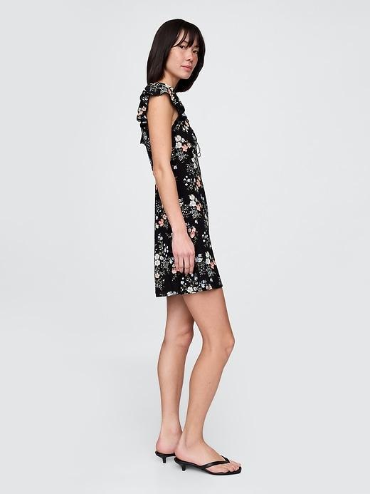 Crepe Flutter-Sleeve Mini Dress Product Image