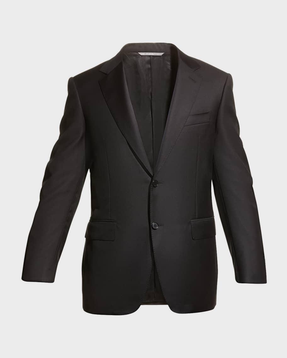 Mens Solid Wool Two-Piece Suit Product Image