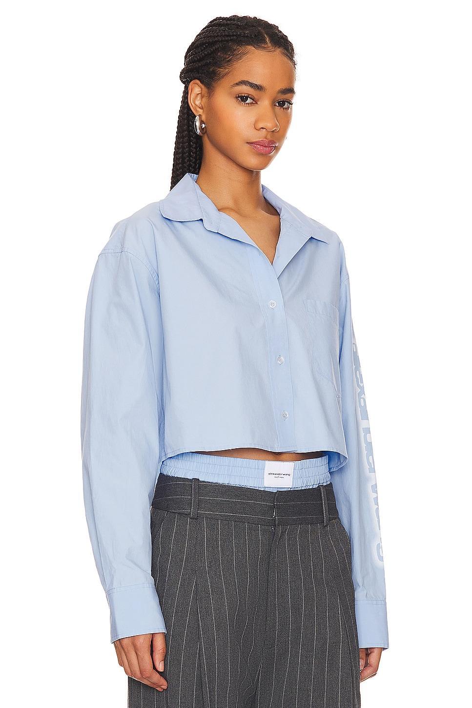 Button Down Cropped Shirt Product Image