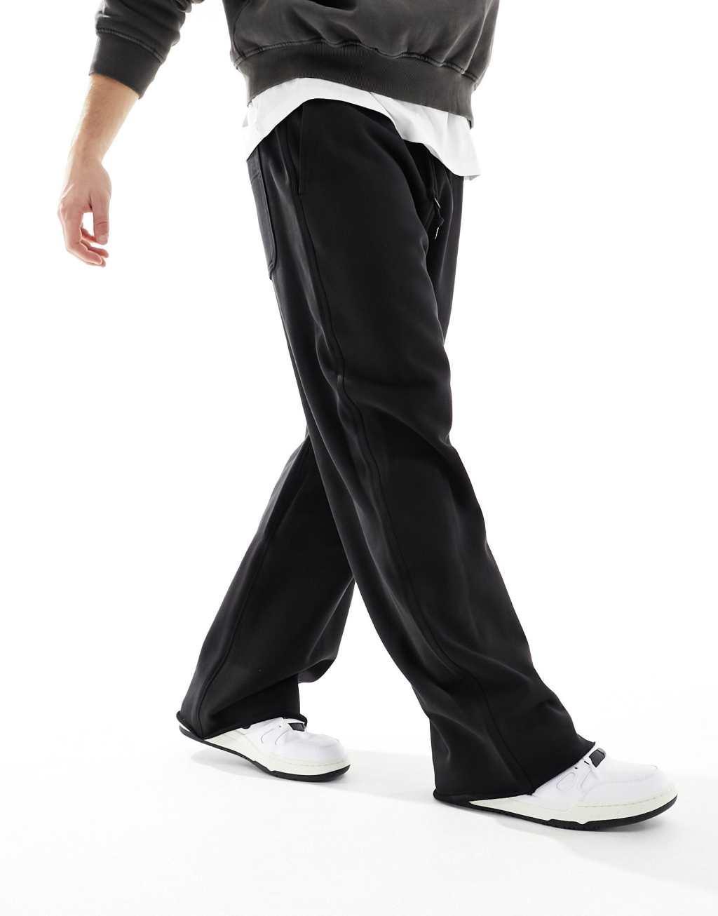 Weekday Astro loose fit sweatpants in black Product Image