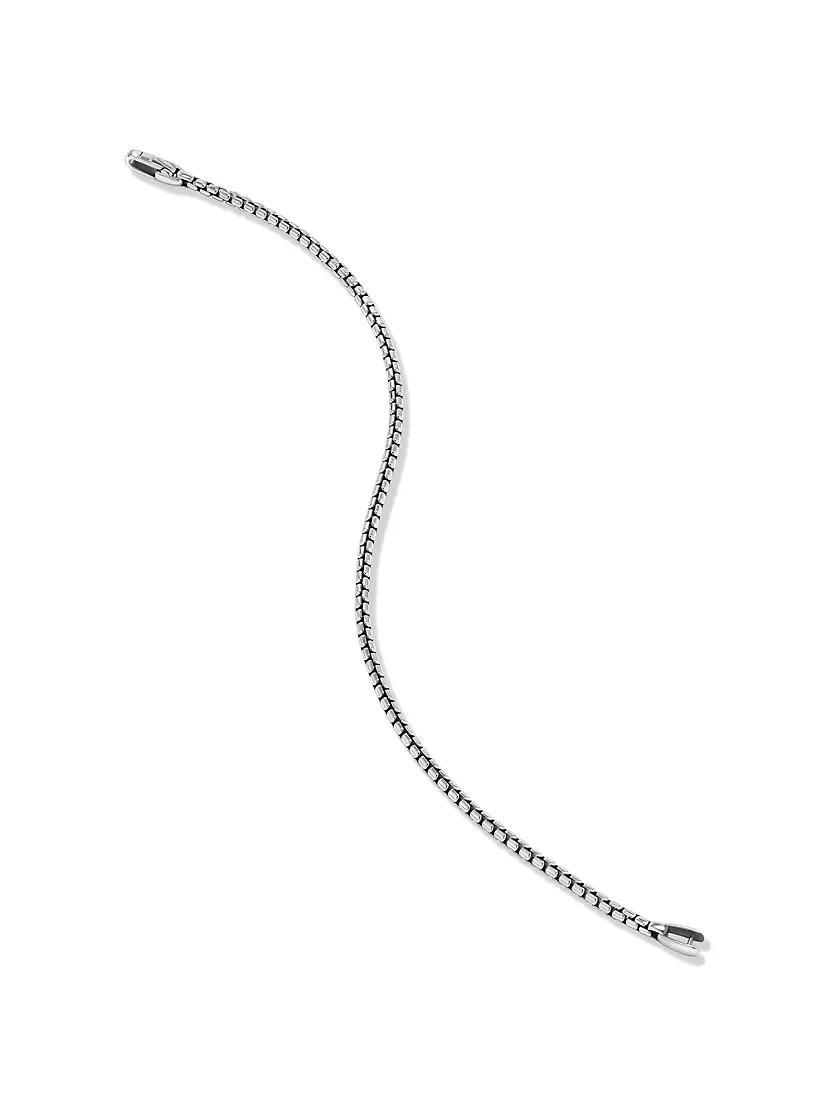Mens Box Chain Bracelet in Sterling Silver, 2.7MM Product Image